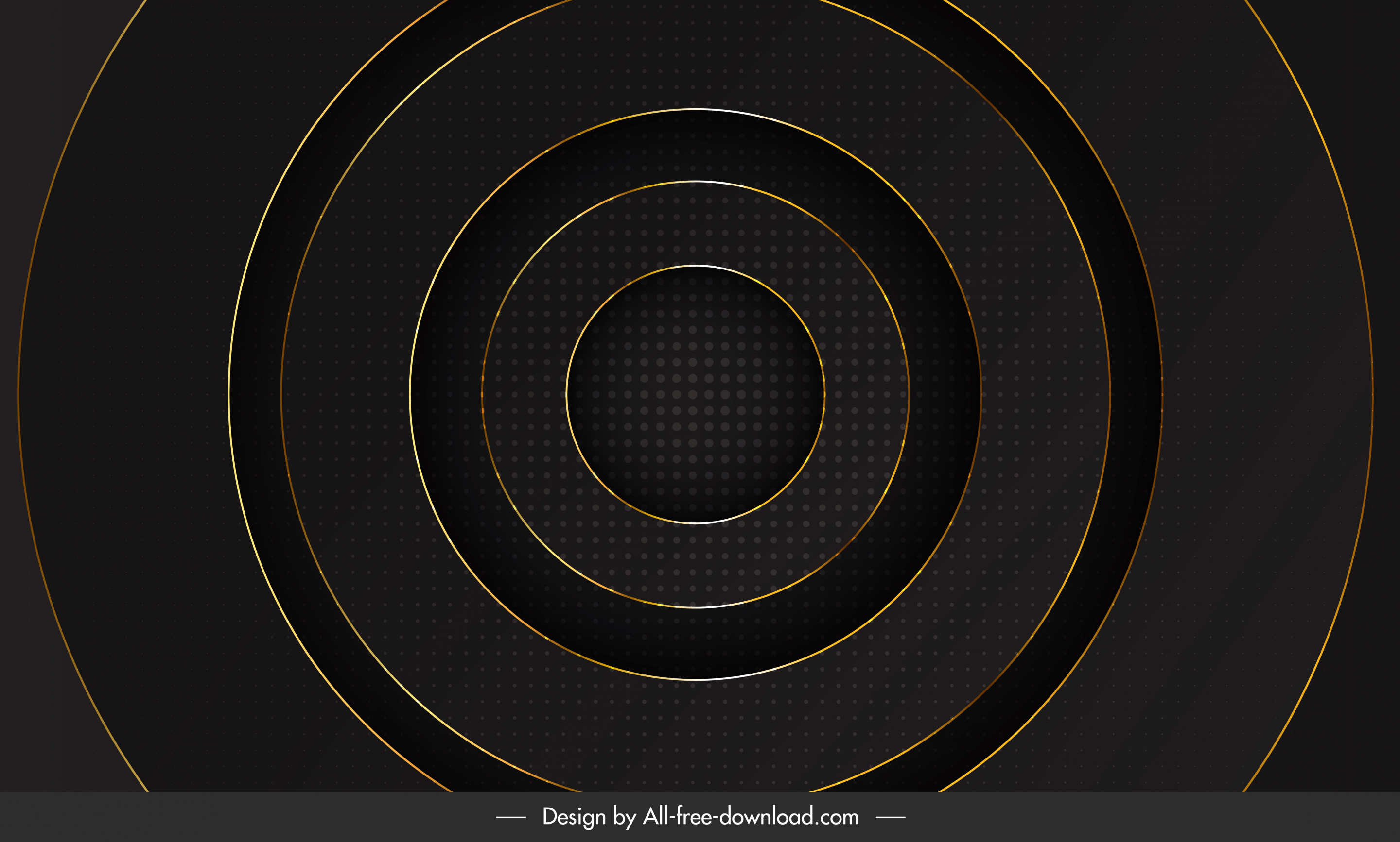 concentric circles background template flat dark black design