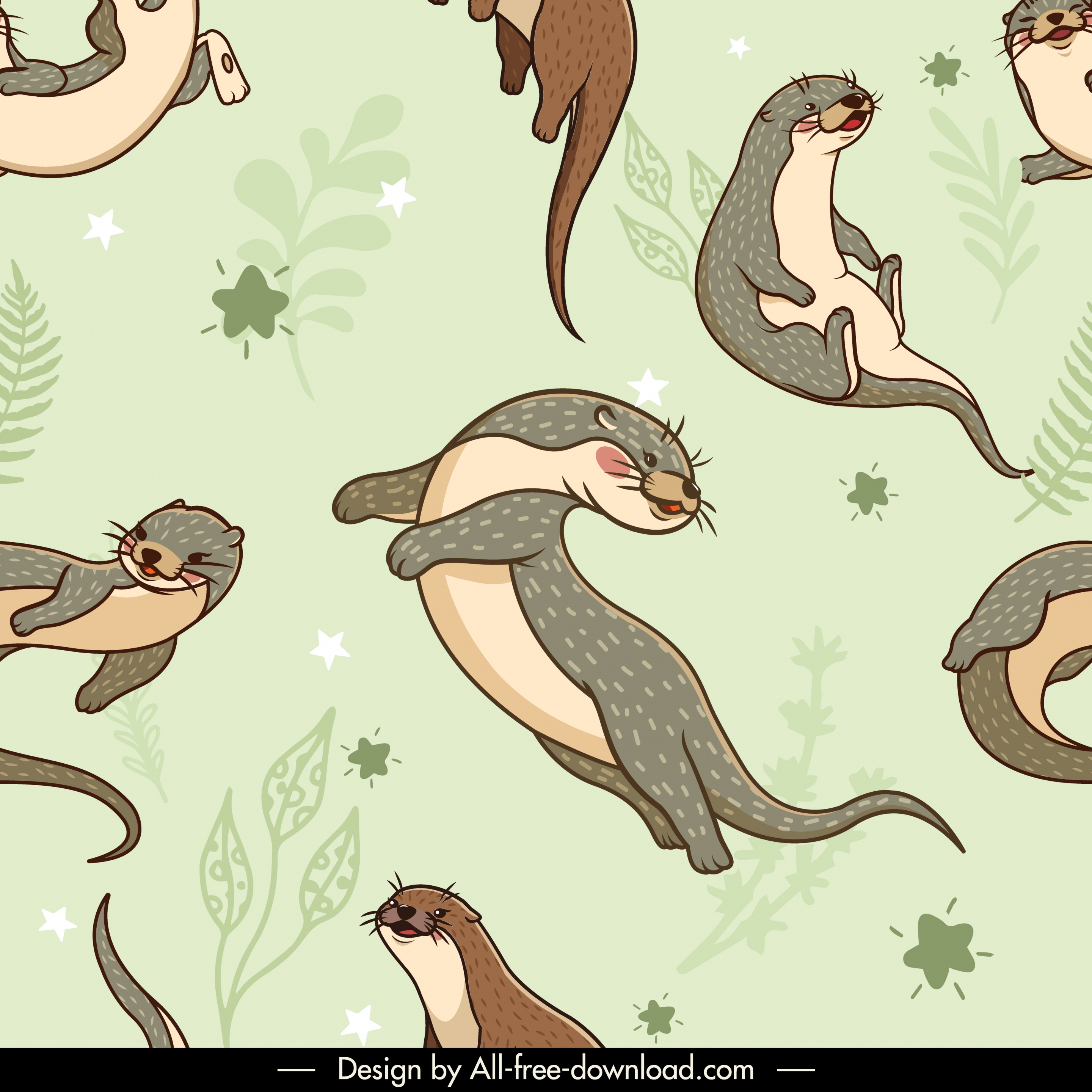 beavers pattern template cute handdrawn classic