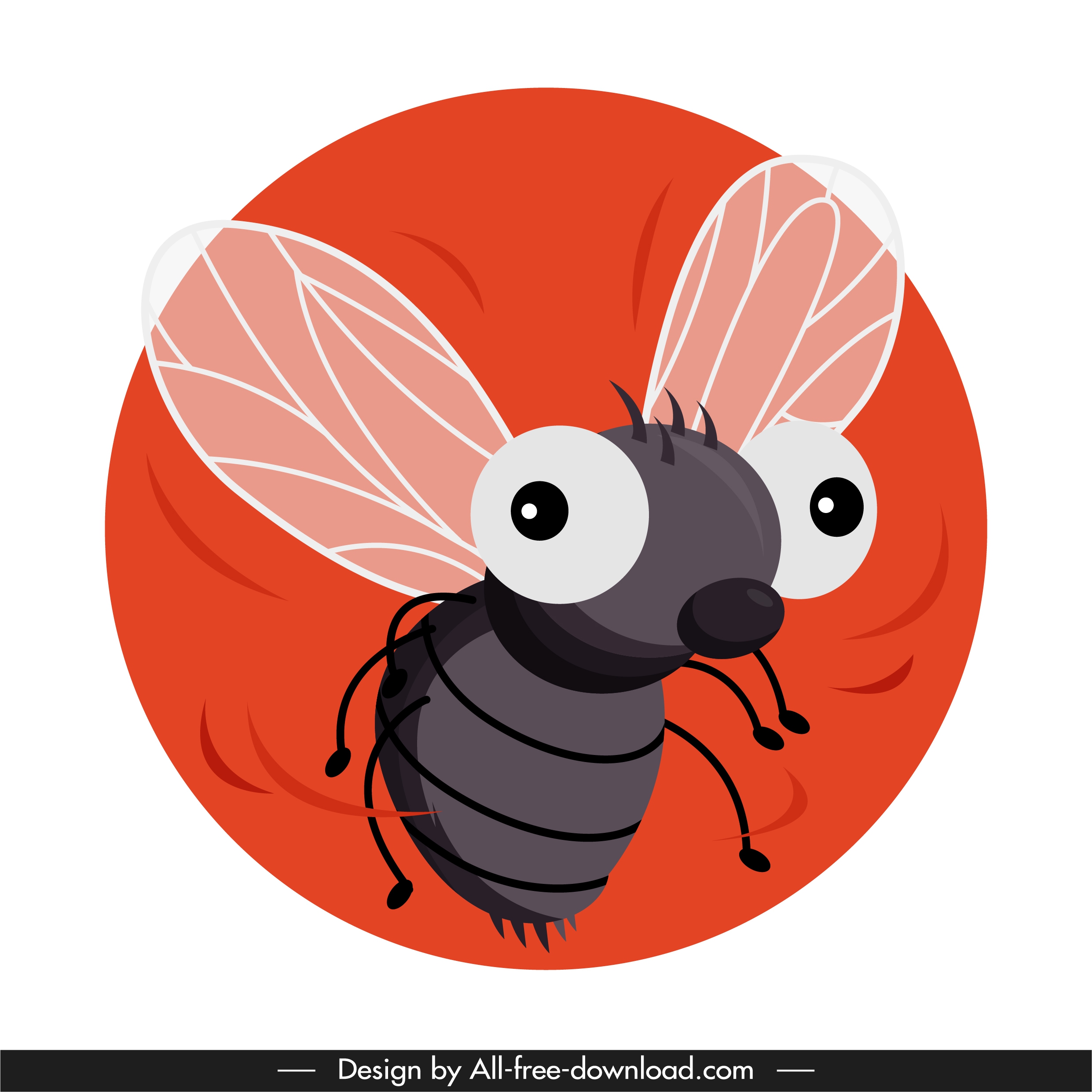 fly species icons funny cartoon sketch