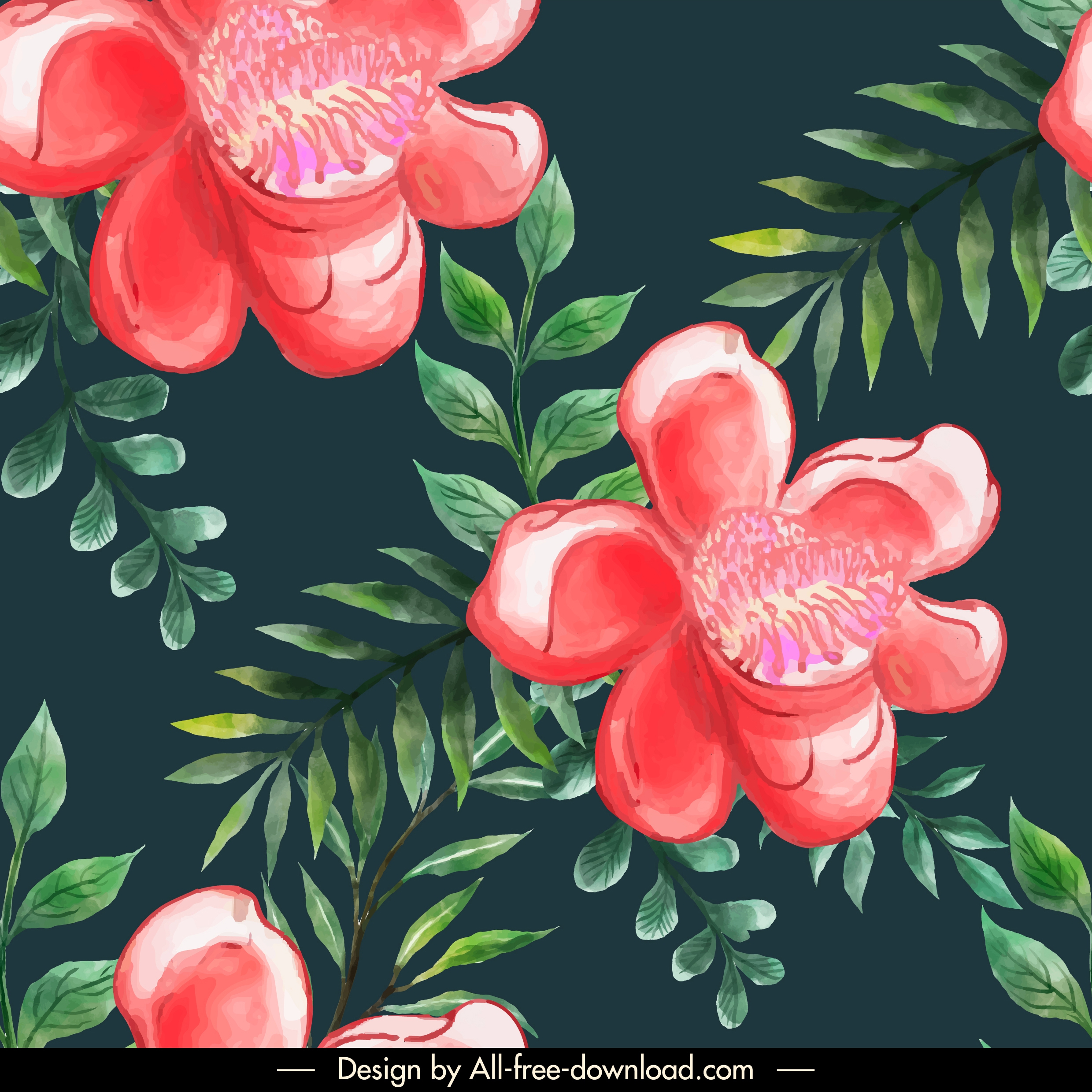 flowers pattern template elegant classical handdrawn design