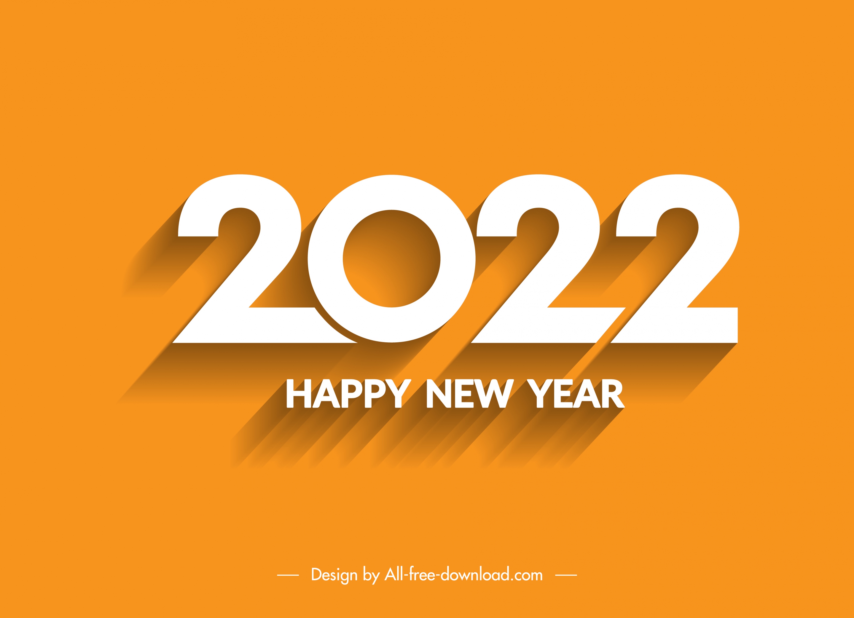 2022 happy new year decor element shiny number