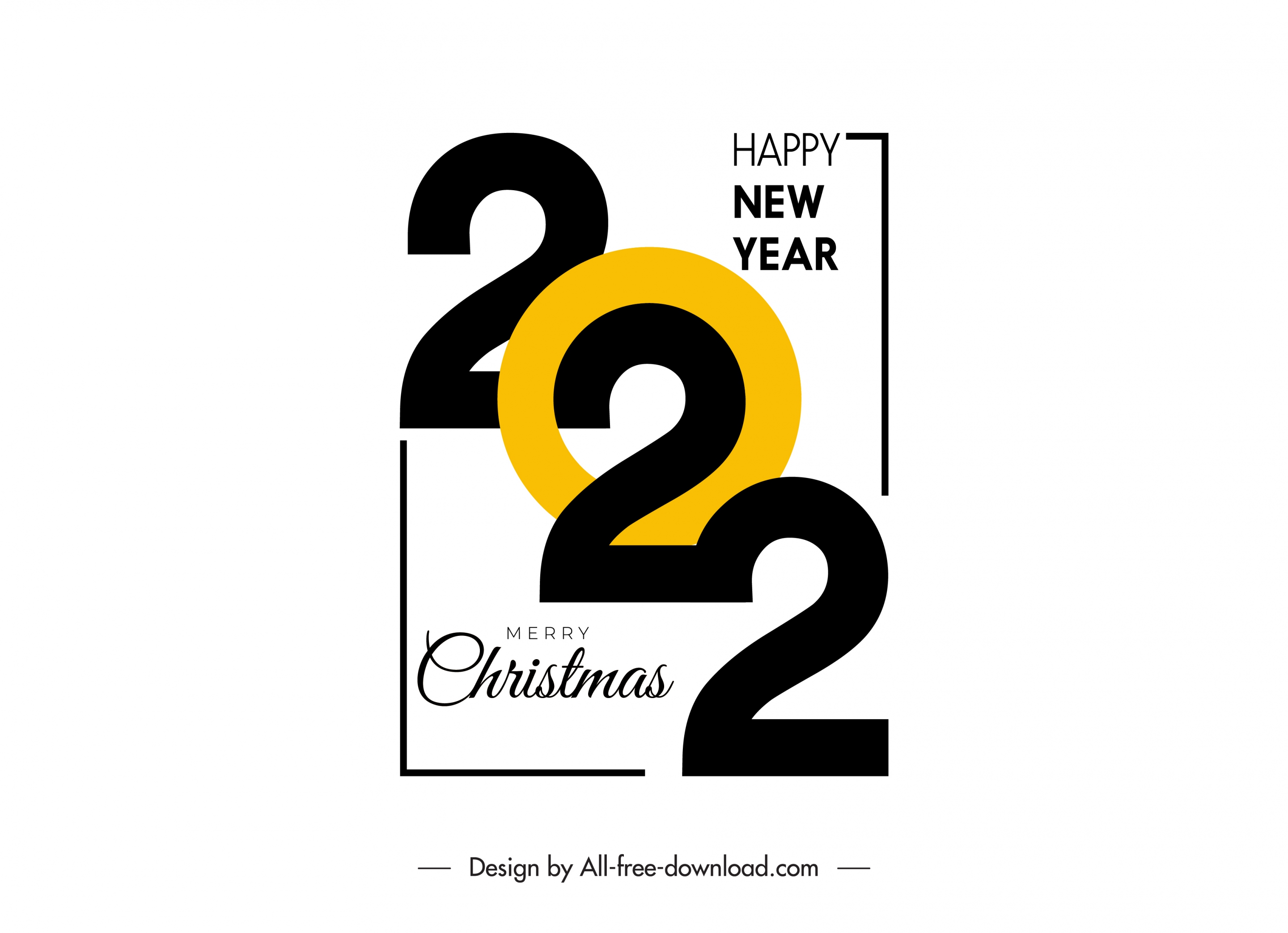 2022 happy new year and merry christmas decor