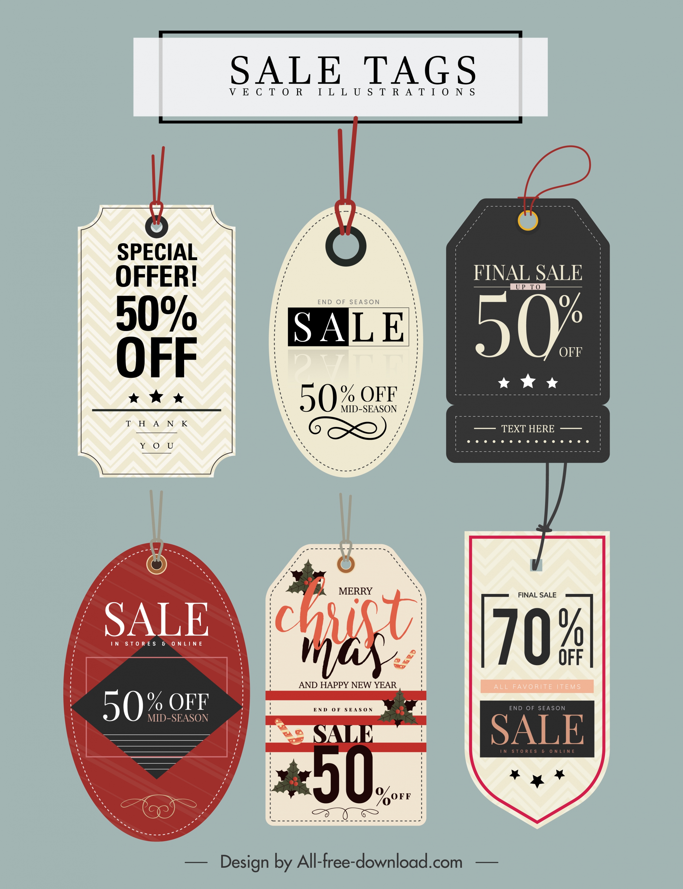 sale tags templates elegant shapes design classic decor