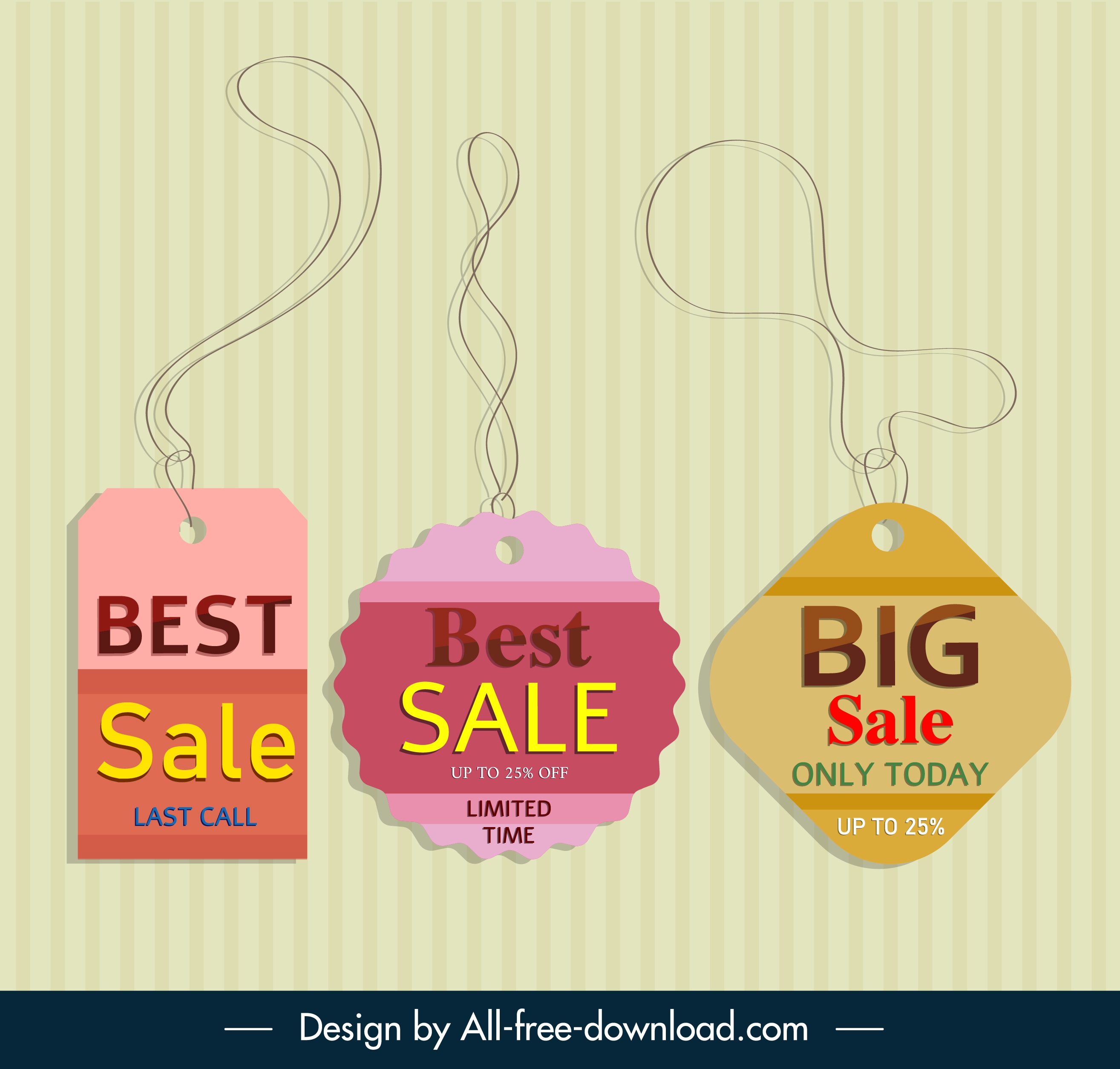 hang tags templates elegant classical flat shapes sketch