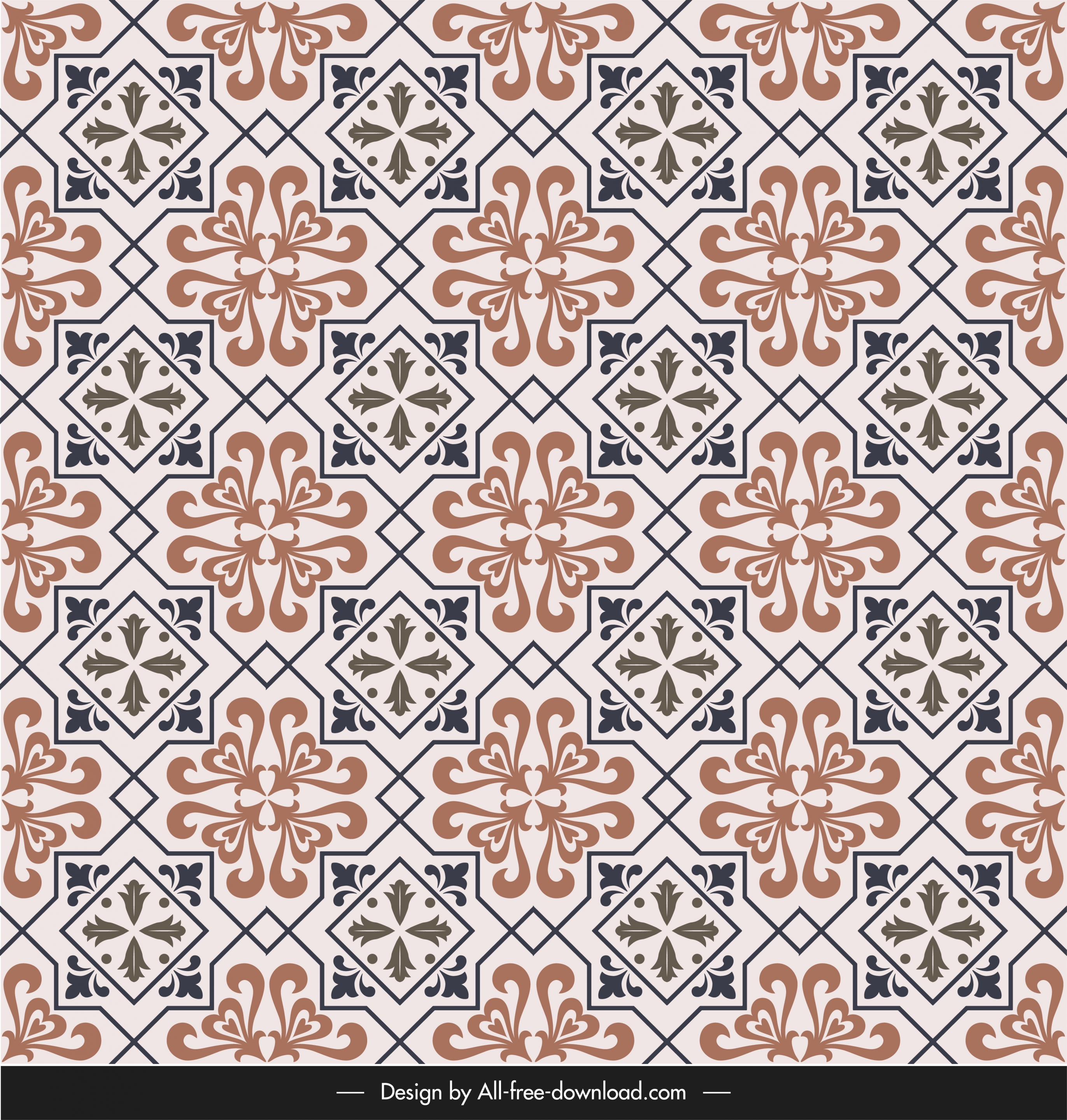 ceramic tile pattern elegant retro repeating symmetry shapes