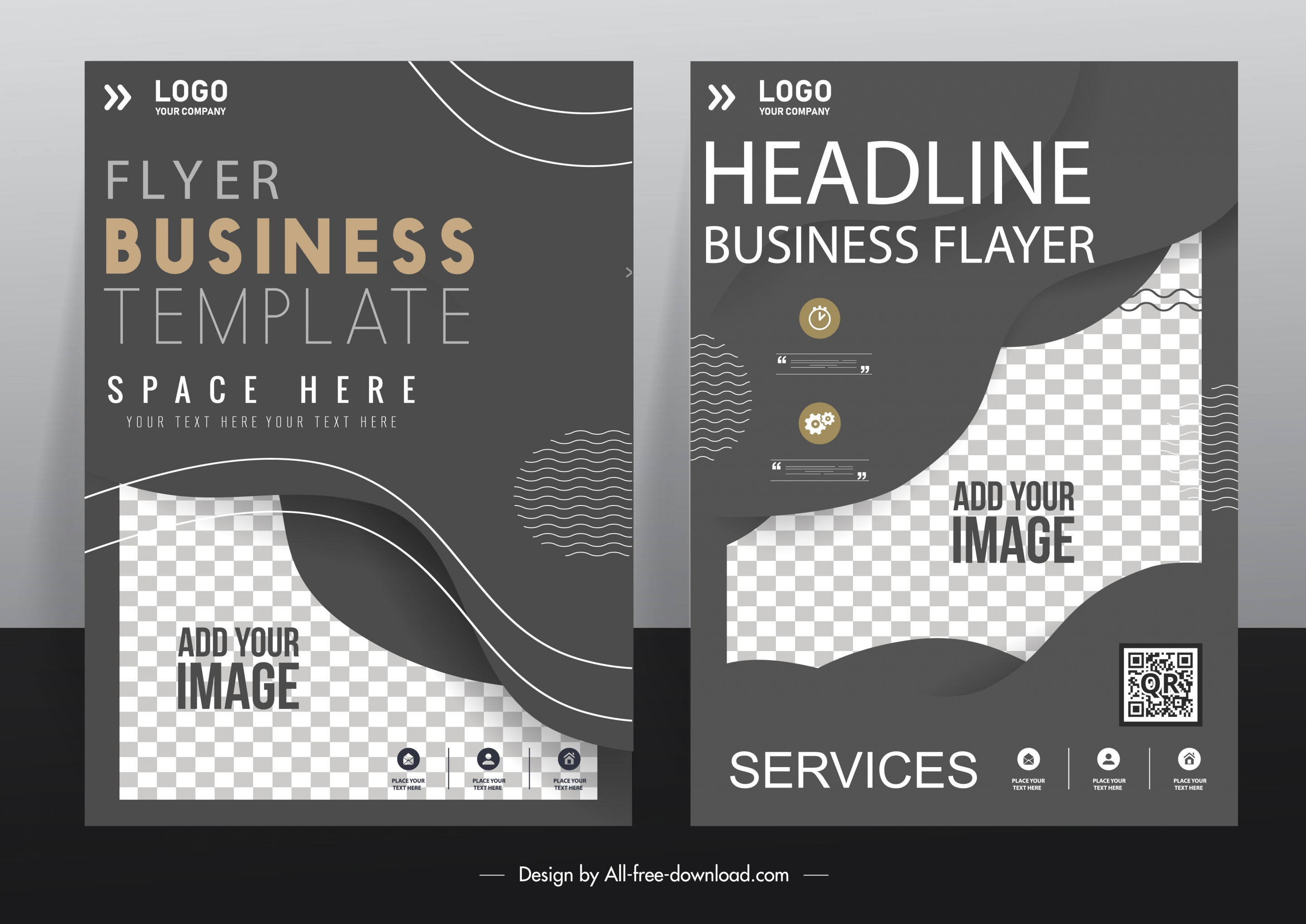 corporate flyer templates elegant modern dark design