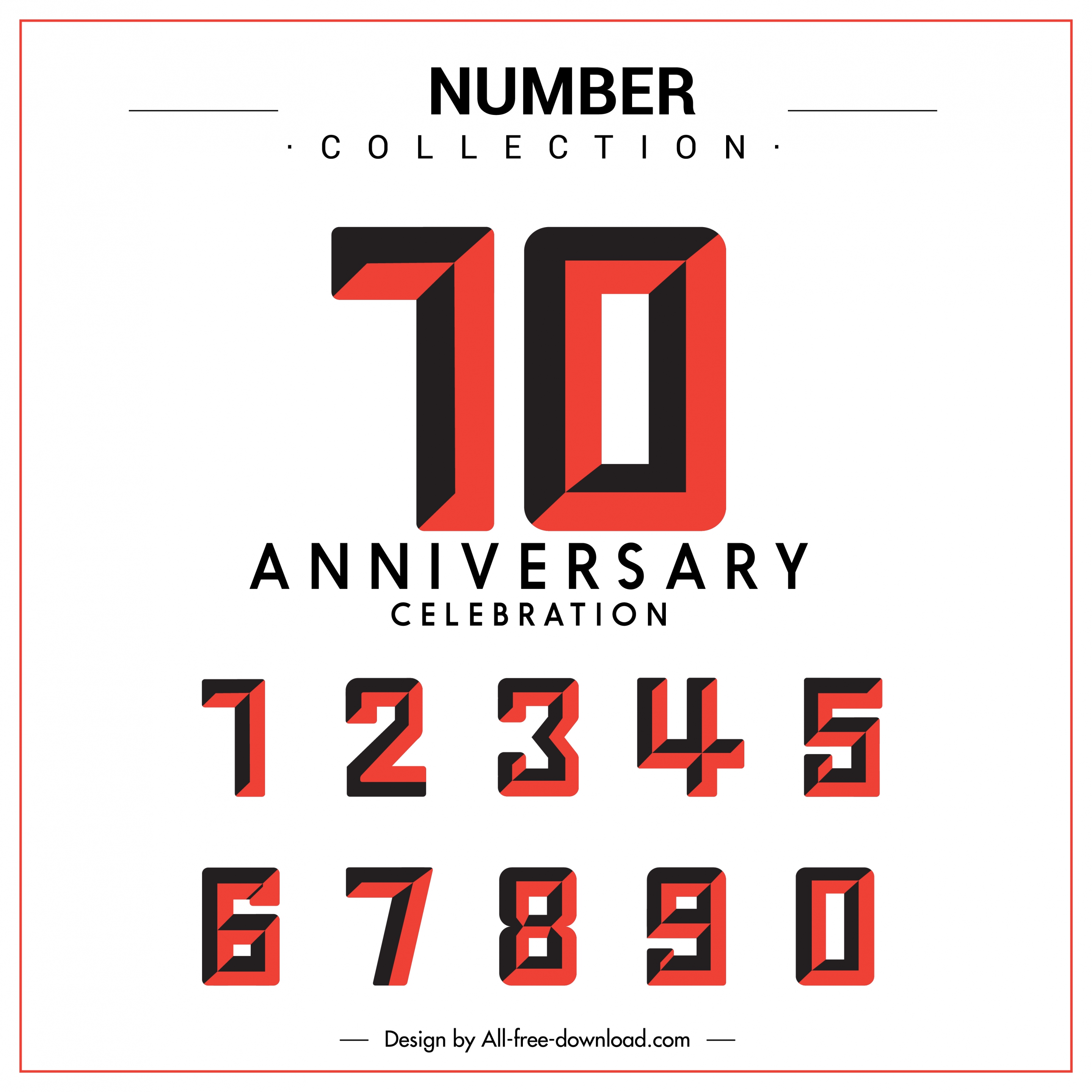 anniversary banner sequence numbers sketch flat classic