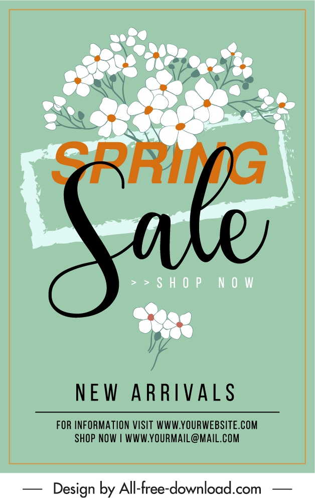 spring sale banner elegant botany decor classical design