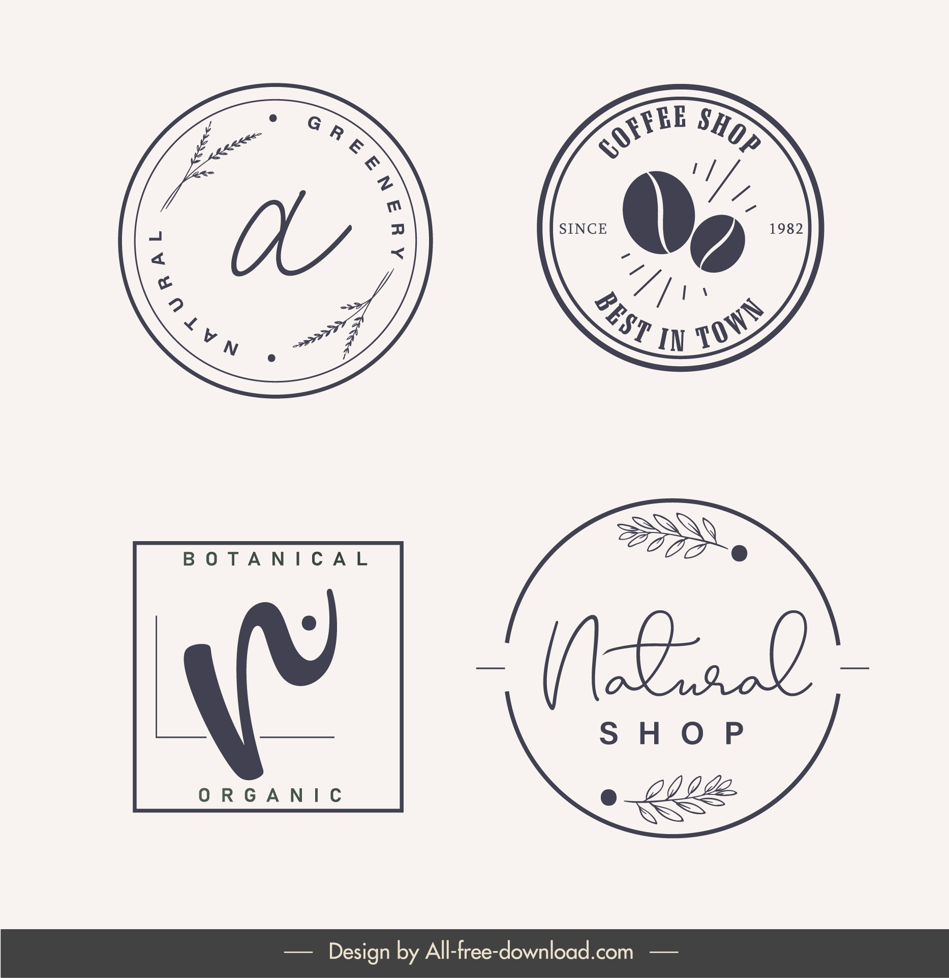 logo label templates simple classic flat sketch