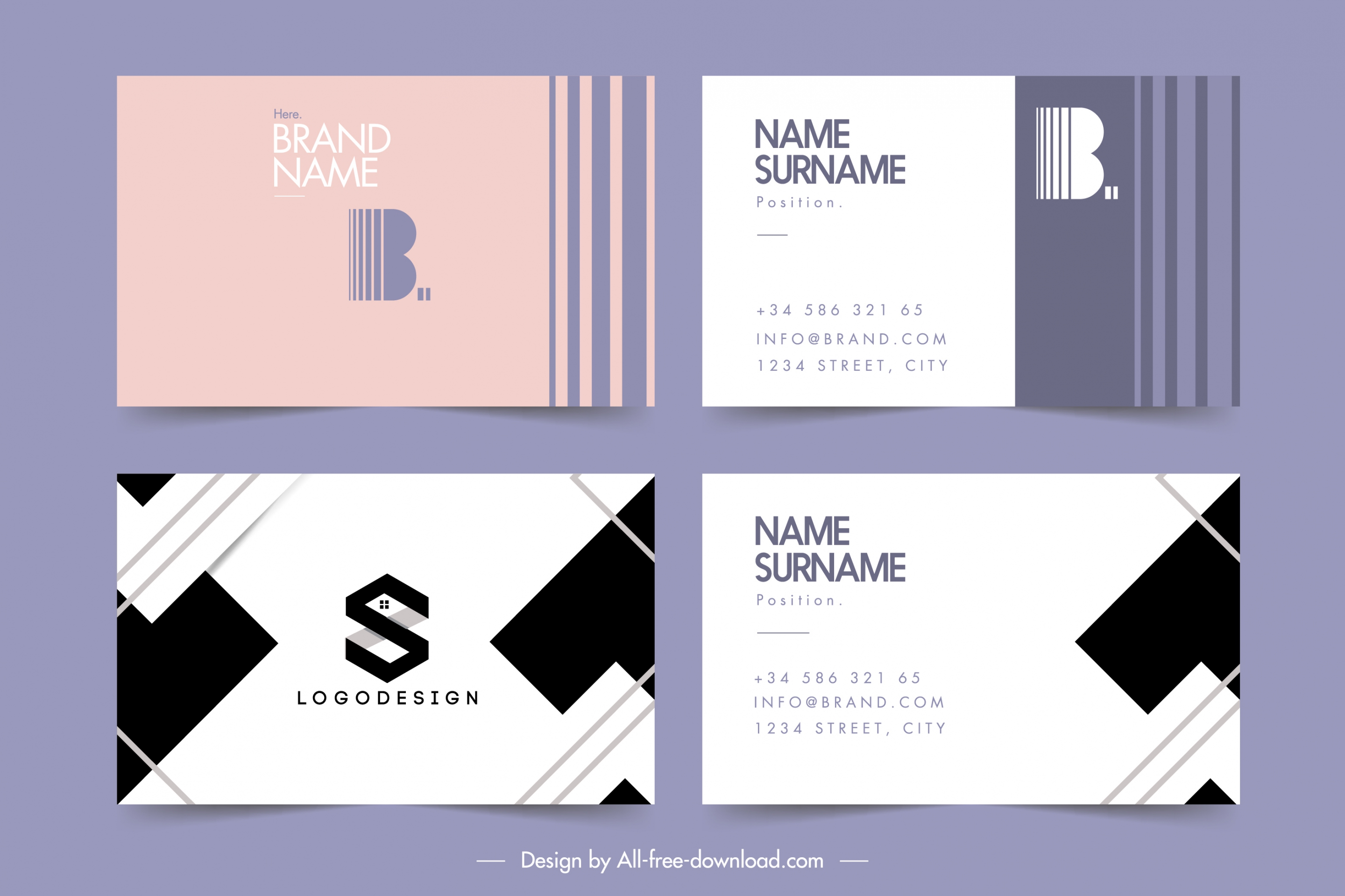 business card template simple text plain decor