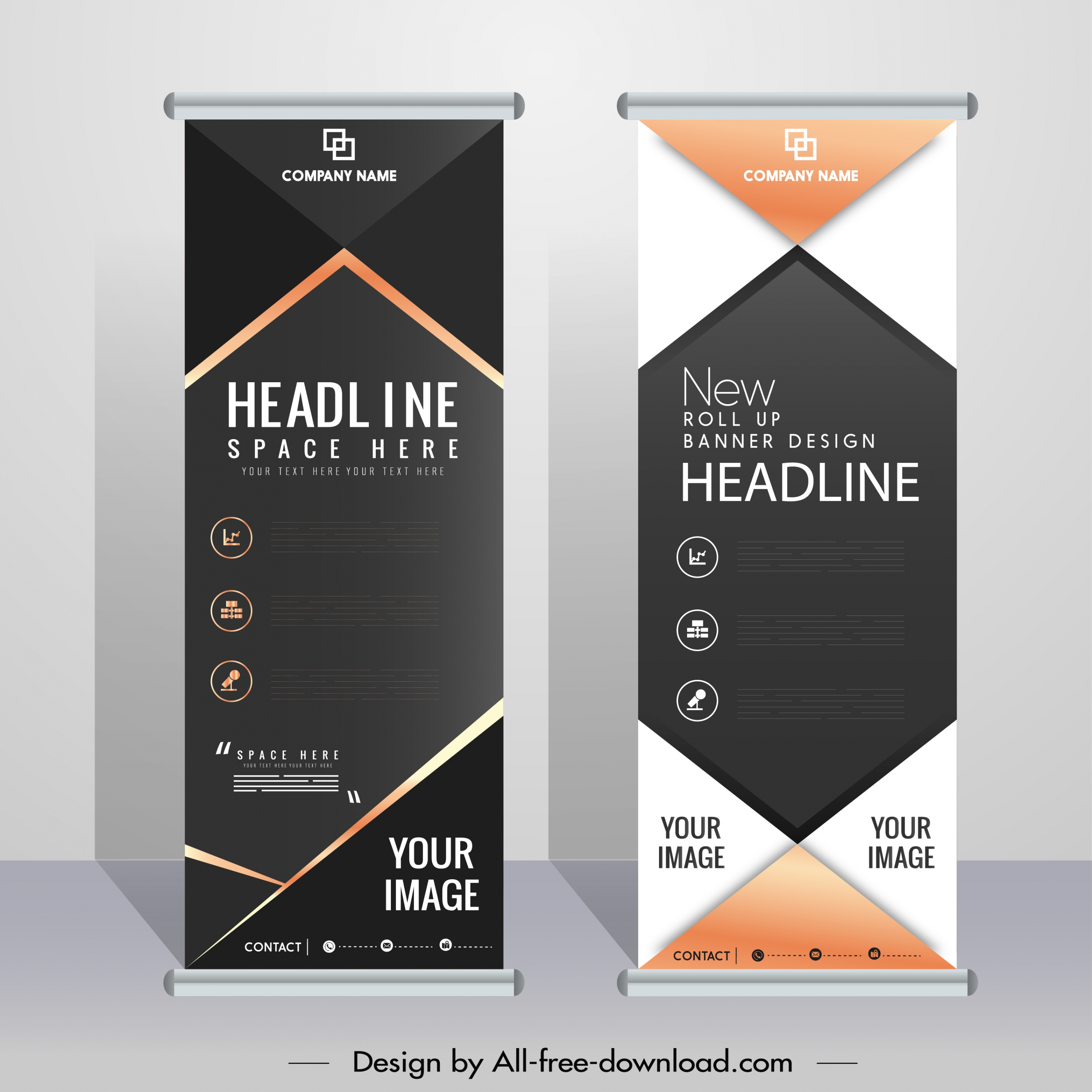 corporate banner templates elegant contemporary vertical design