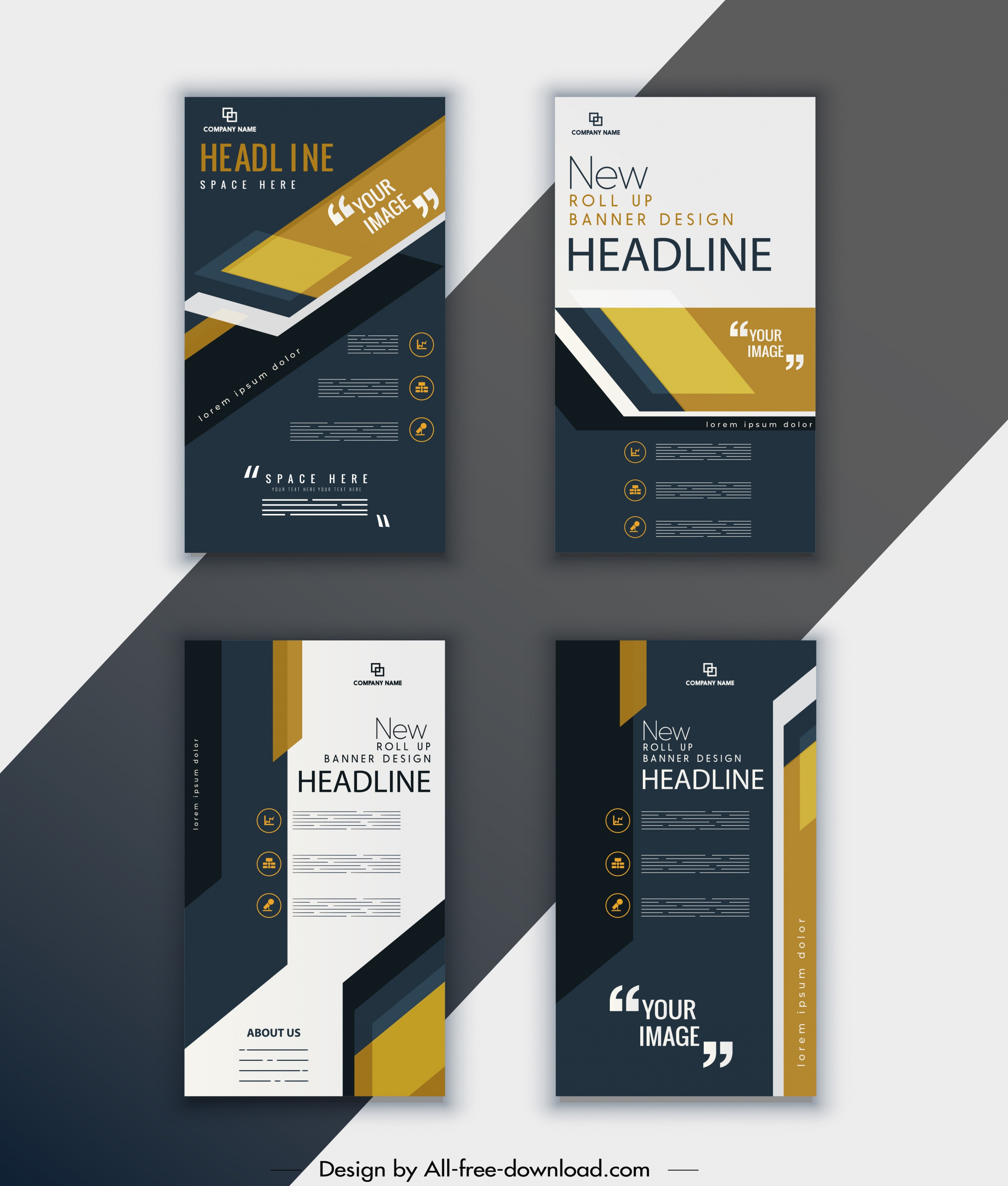 corporate brochure templates elegant dark decor vertical design