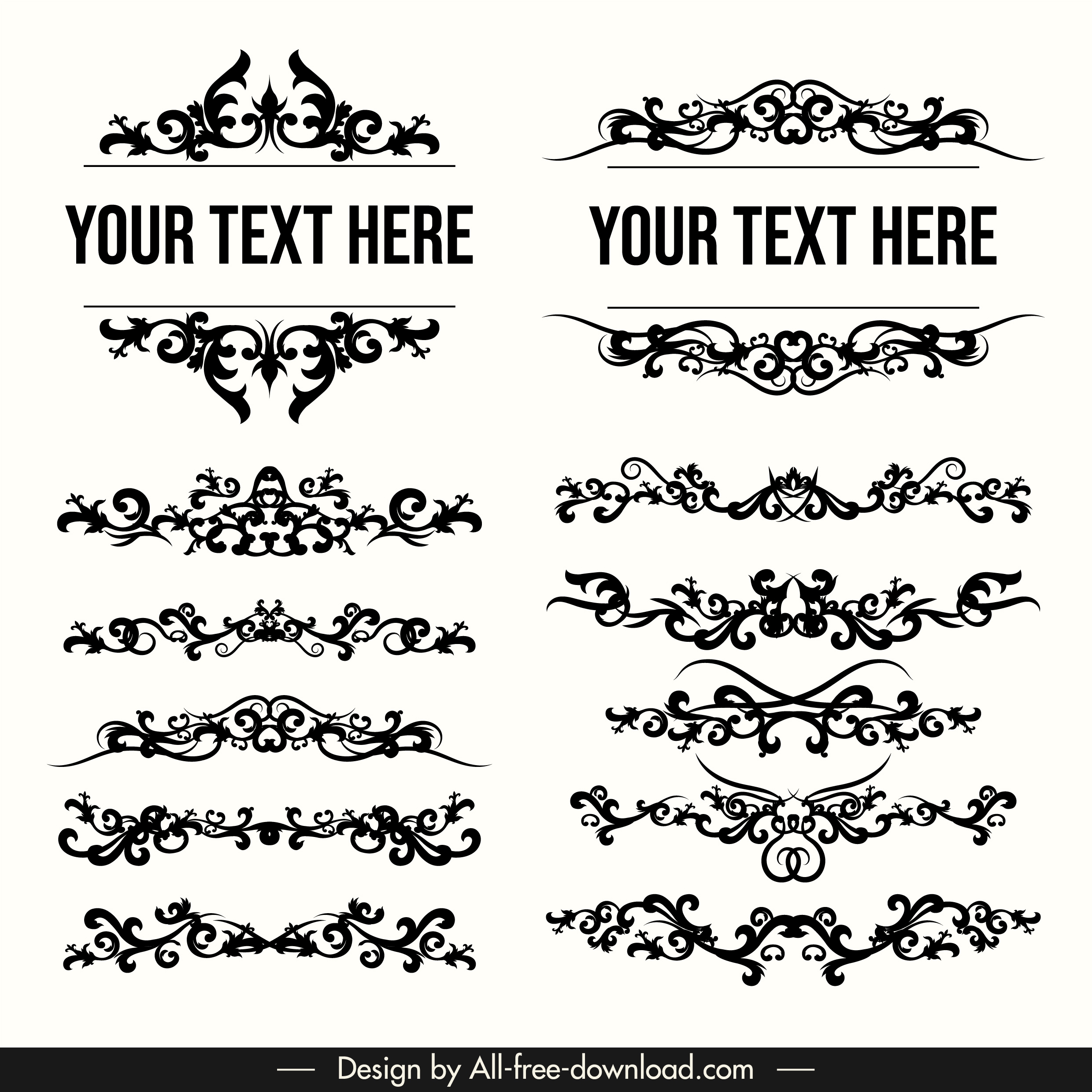 document decorative templates classical symmetric curves sketch