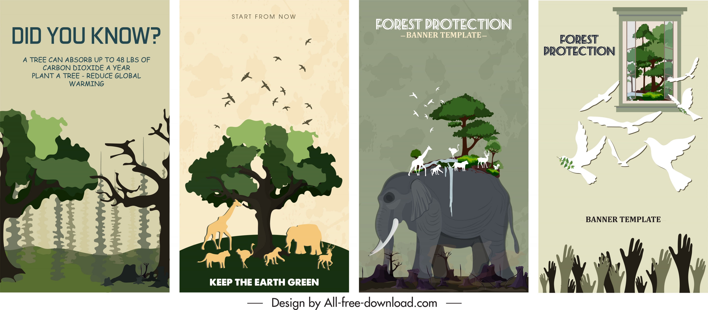 environment banner templates nature emblems classical design