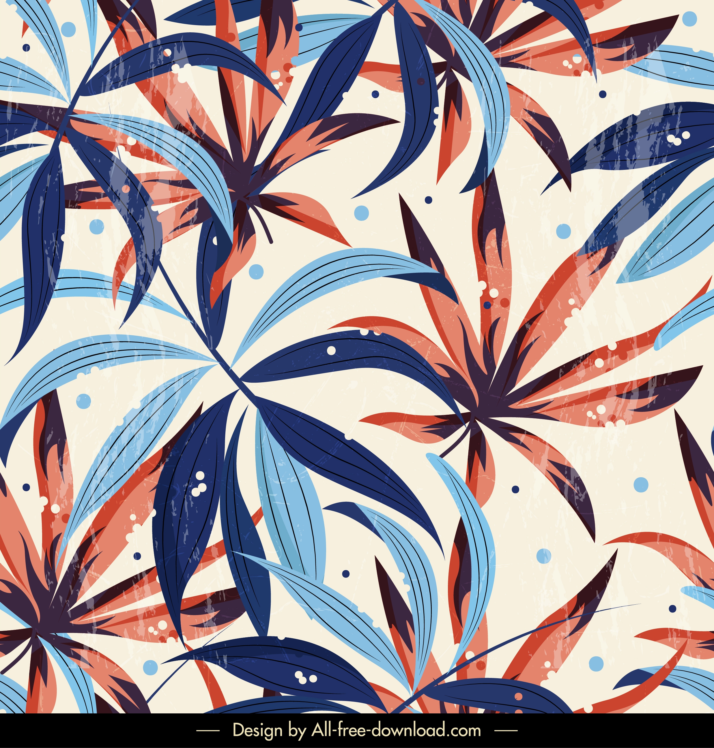 leaves background colorful retro design