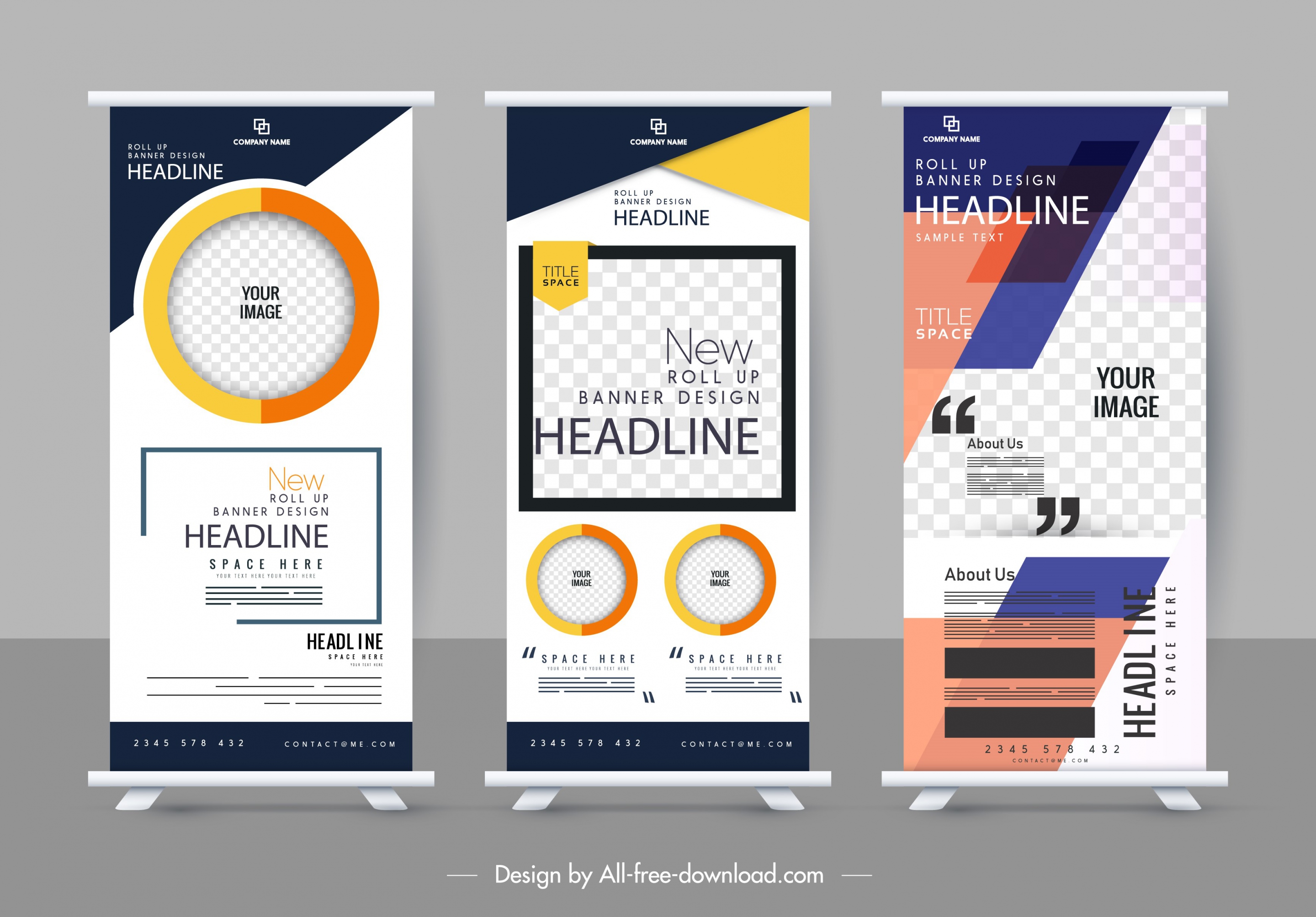 corporate poster templates modern vertical roll up shape