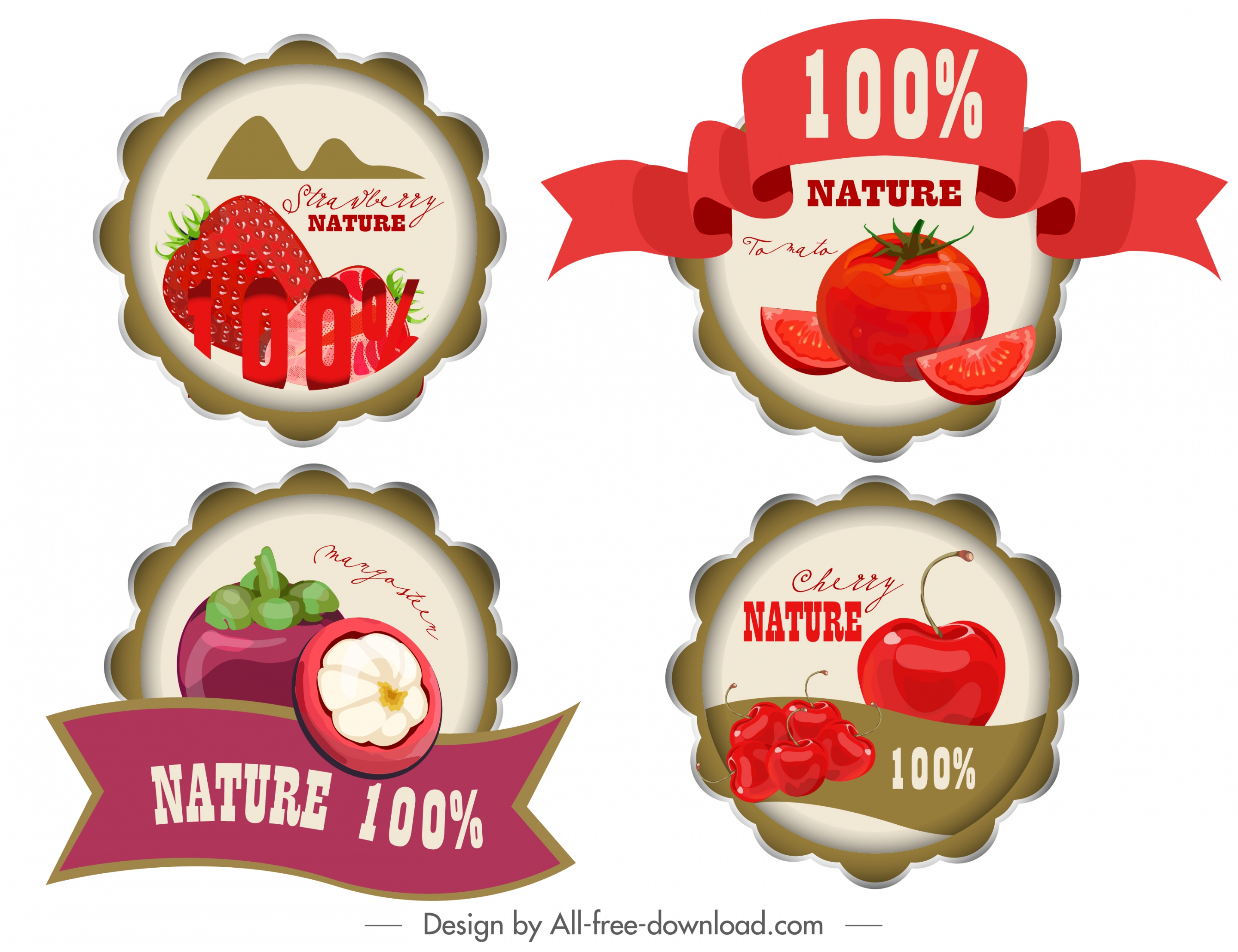 fruit label templates colored modern decor