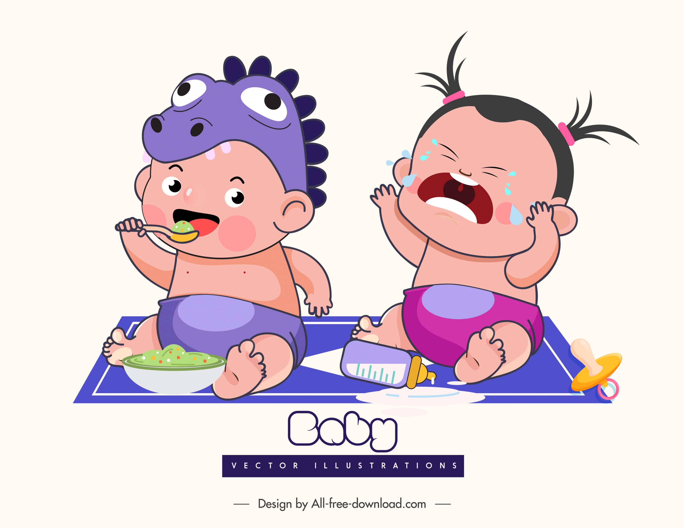 baby shower design element funny kids icons sketch