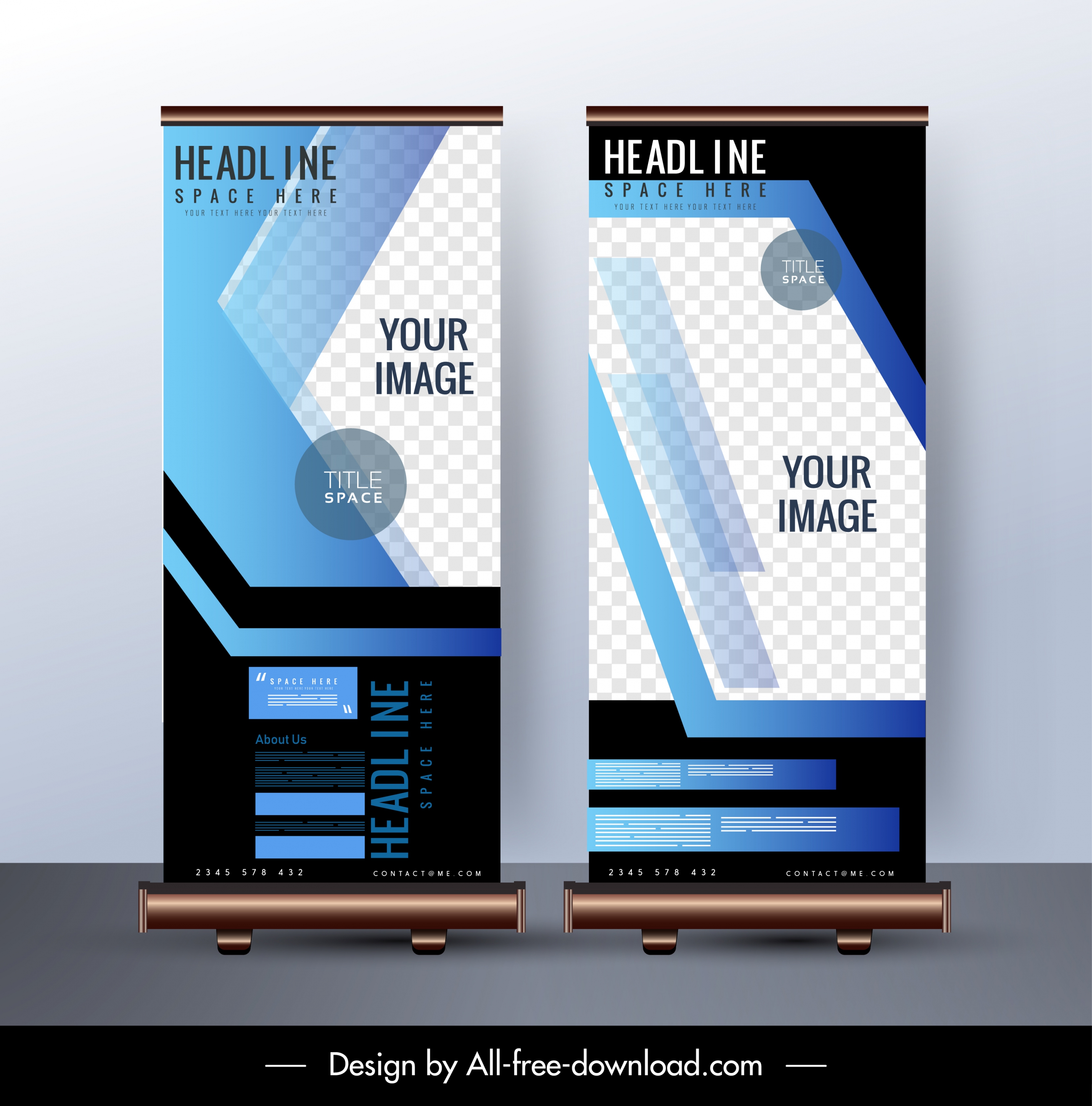 corporate standee banner template dark colorful modern decor