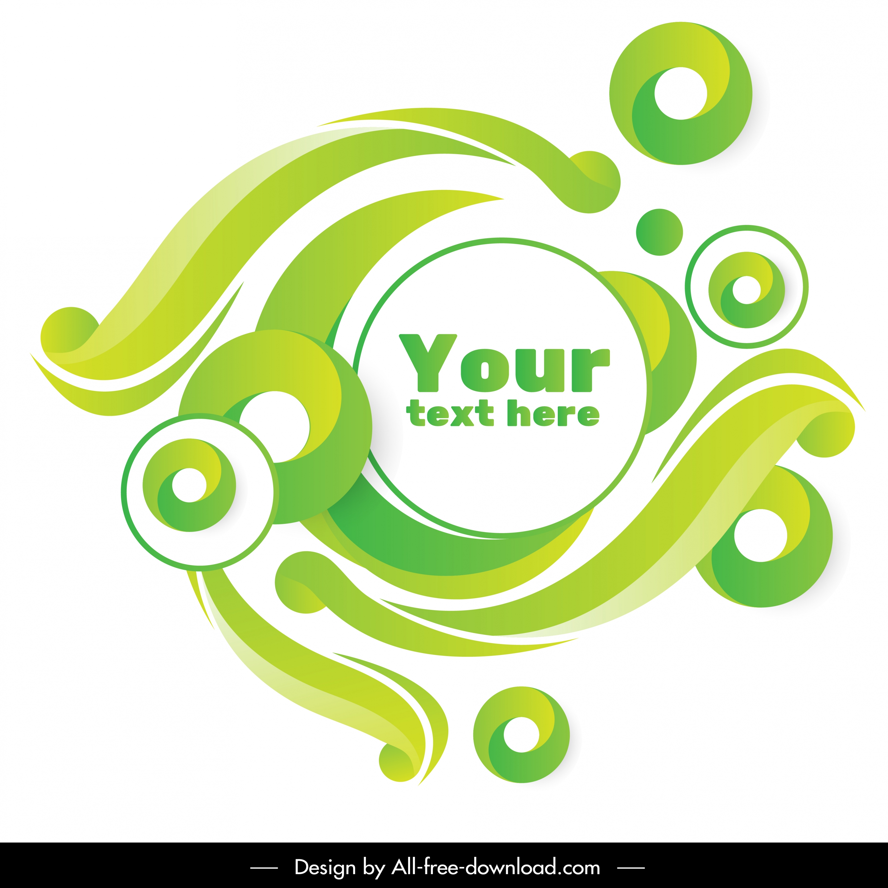 decorative background template green swirled design