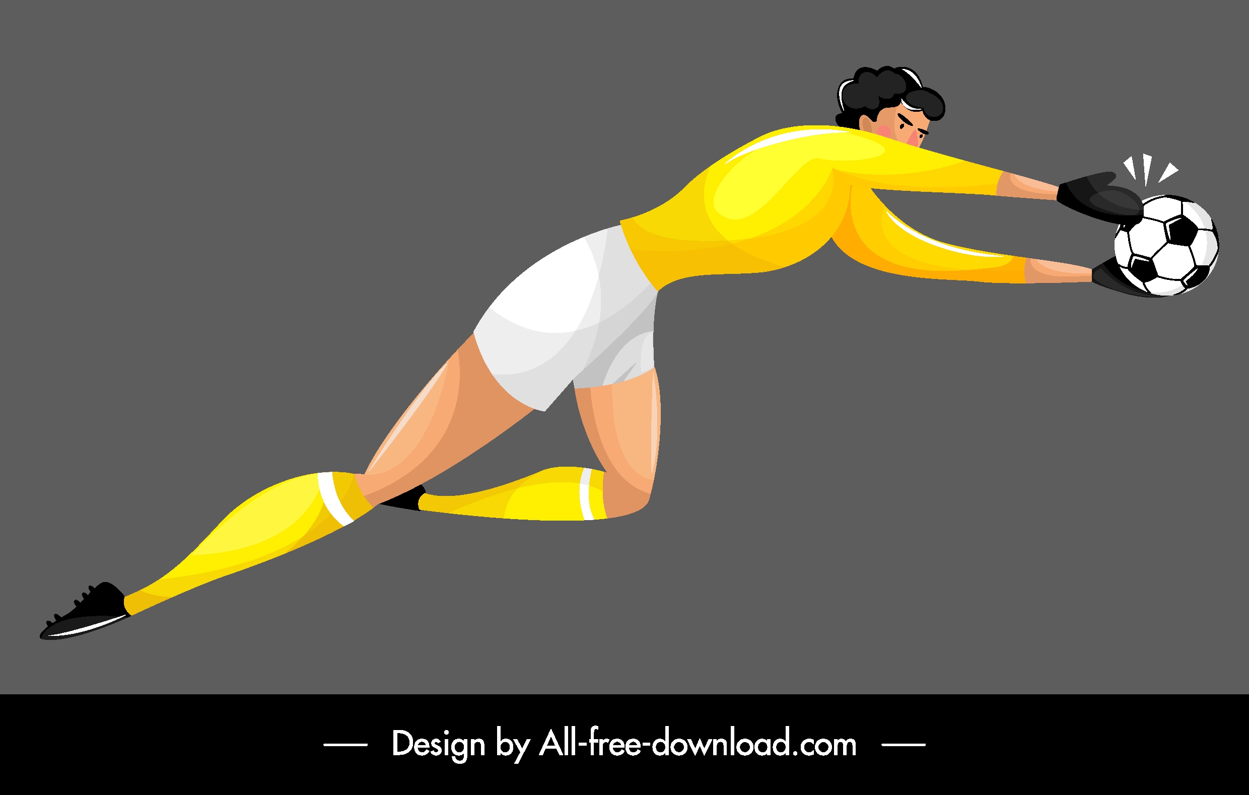 goalkeeper icon colored cartoon sketch motion design