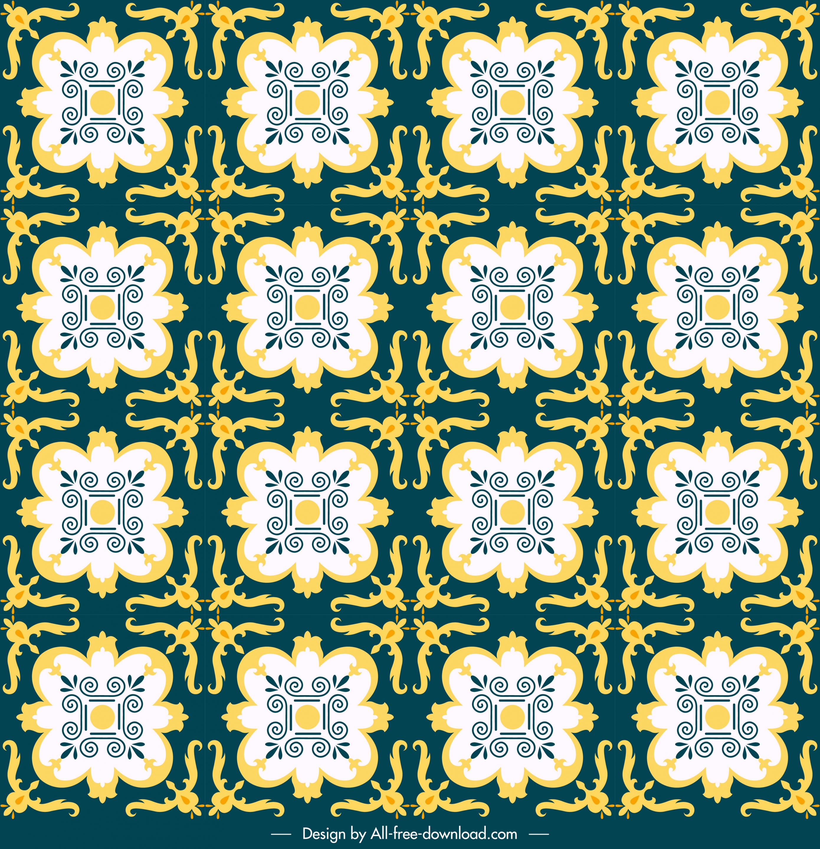 decorative pattern traditional classical repeating symmetrical sketch