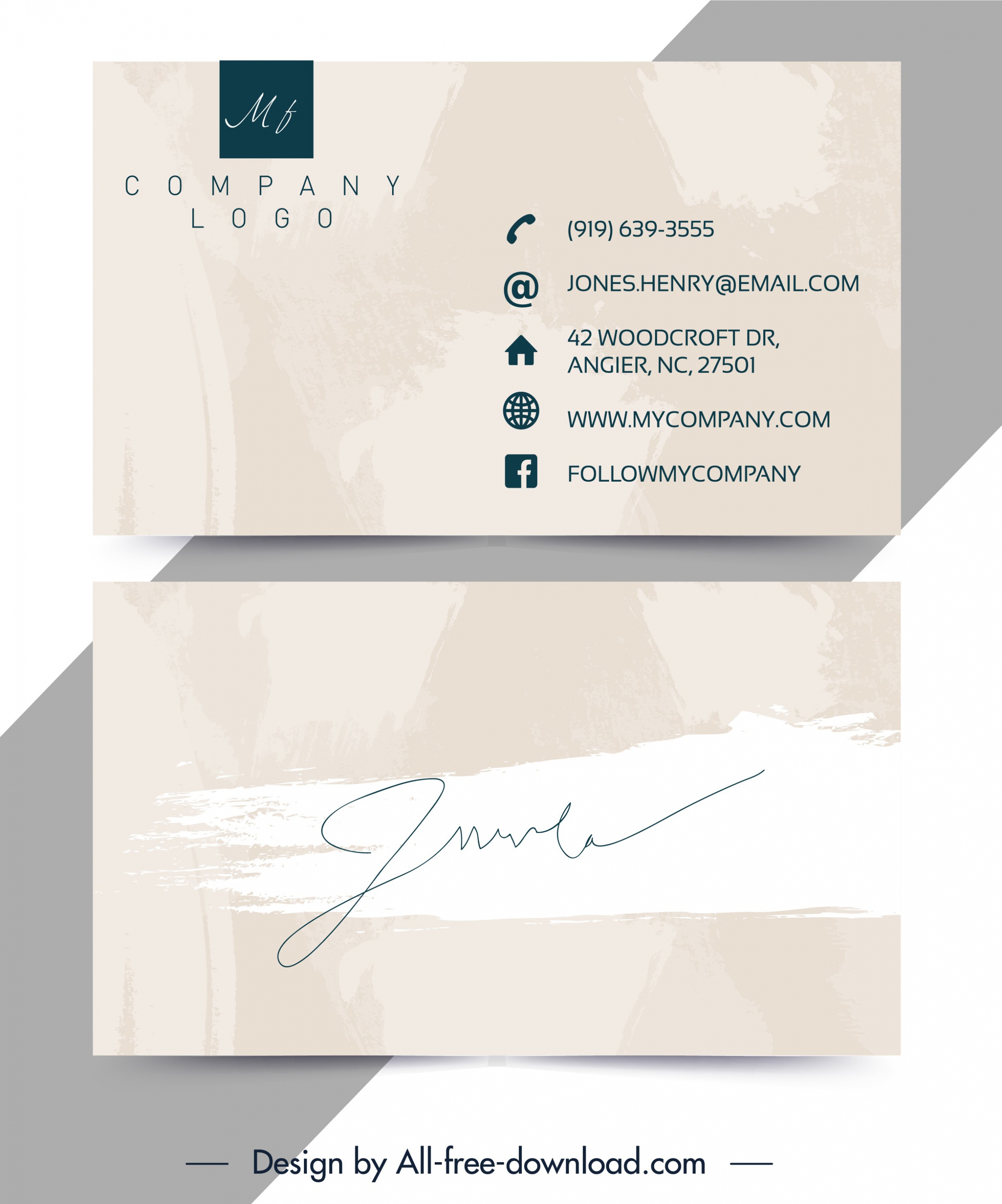 name card template bright grunge signature decor