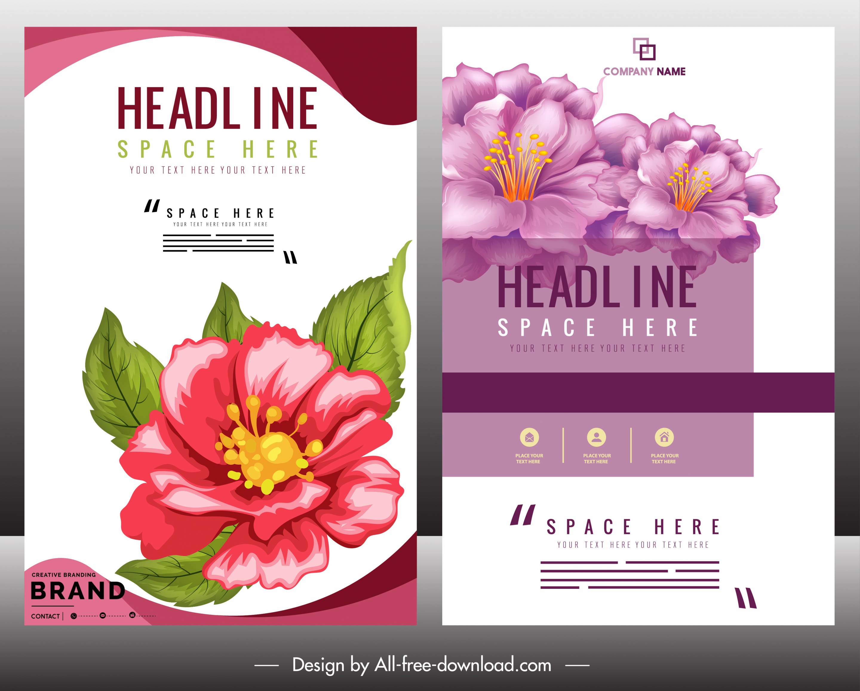 corporate brochure template colorful botanical decor