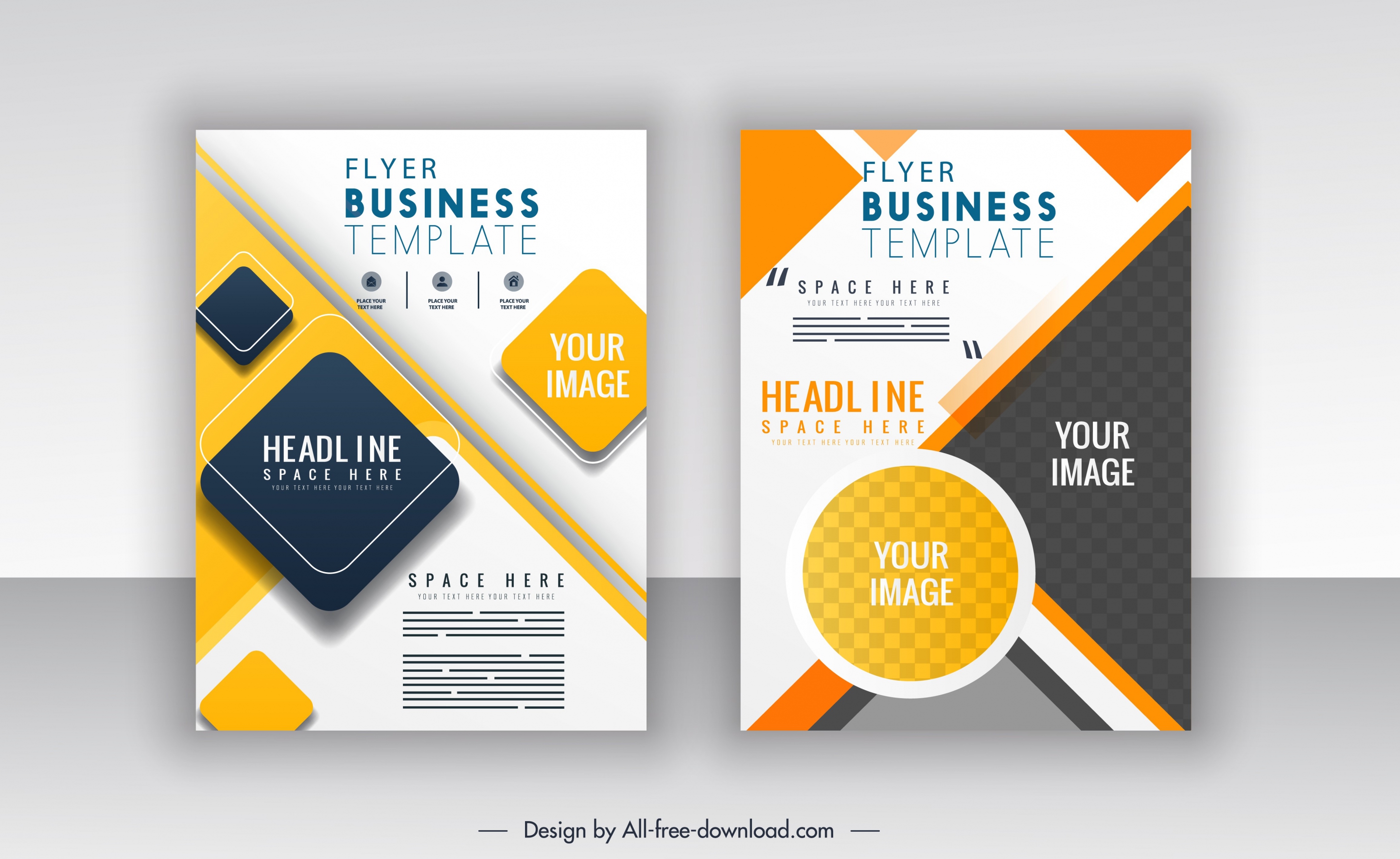 corporate flyer templates modern colorful flat geometric decor