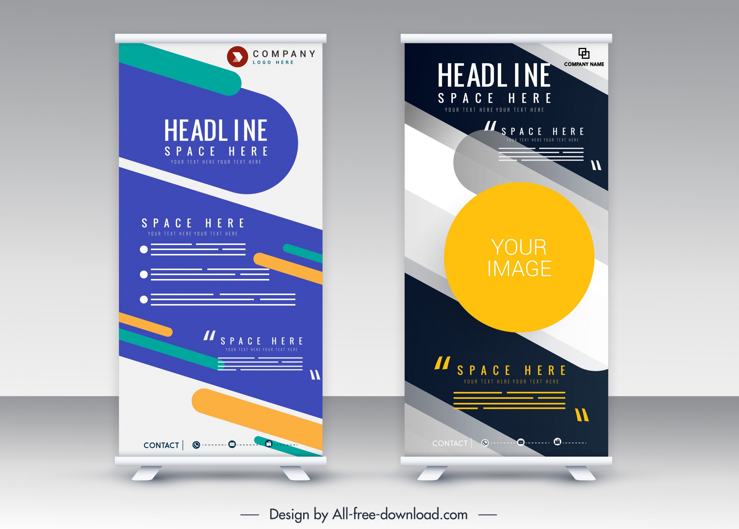 standee banner templates modern vertical scroll design