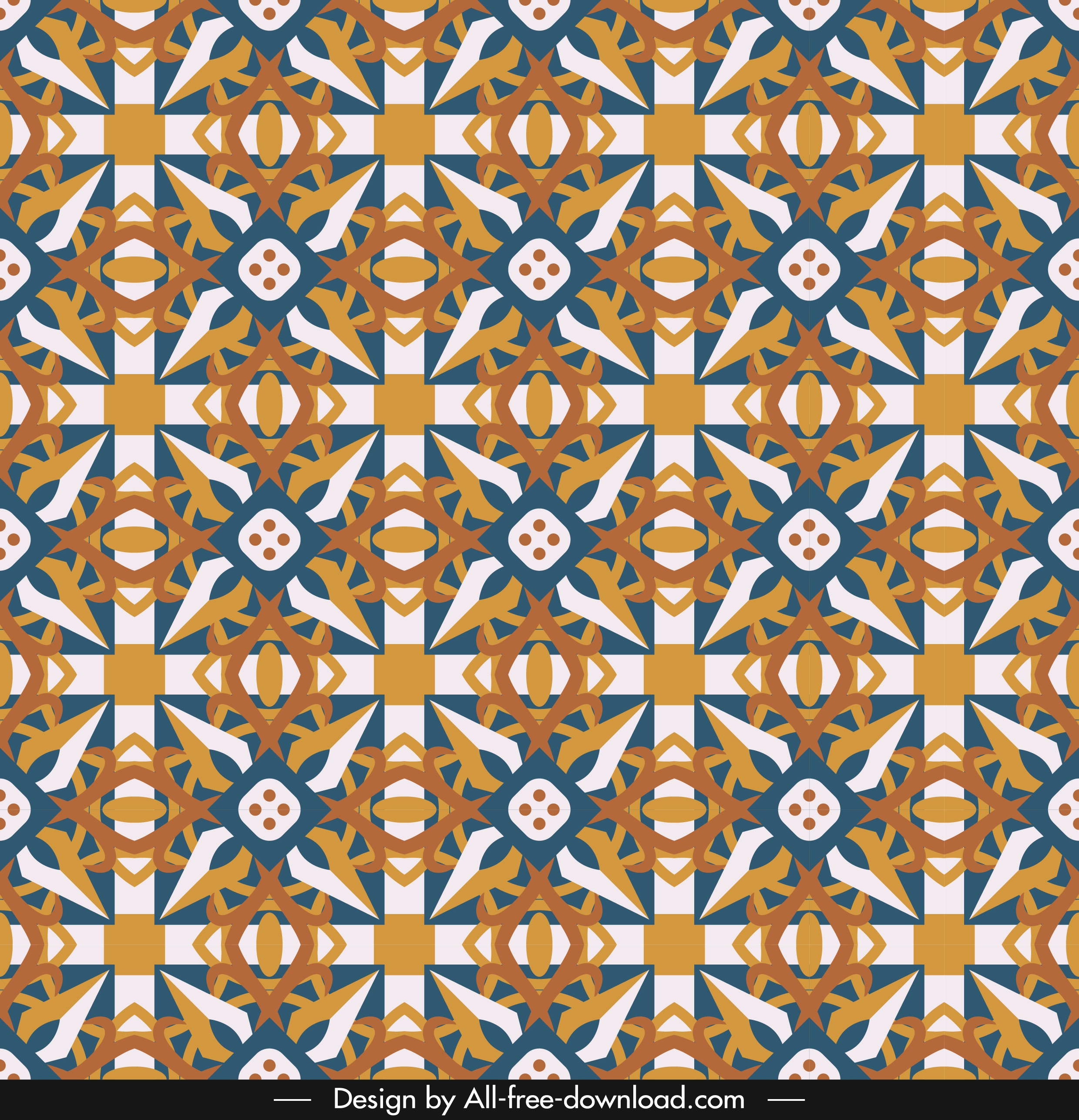 decorative pattern template colorful classical repeating symmetrical design