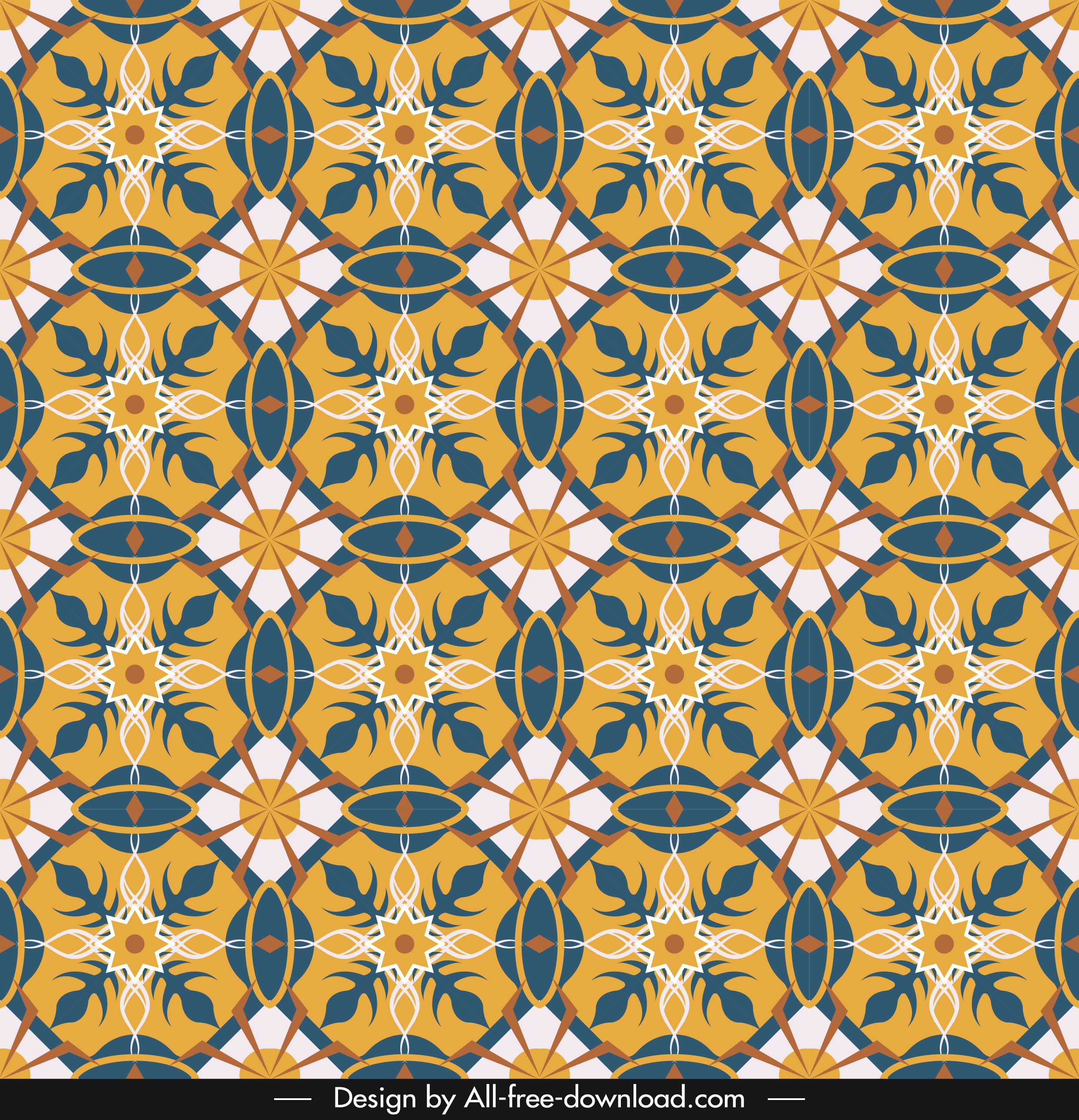 abstract pattern template colorful retro repeating symmetric sketch