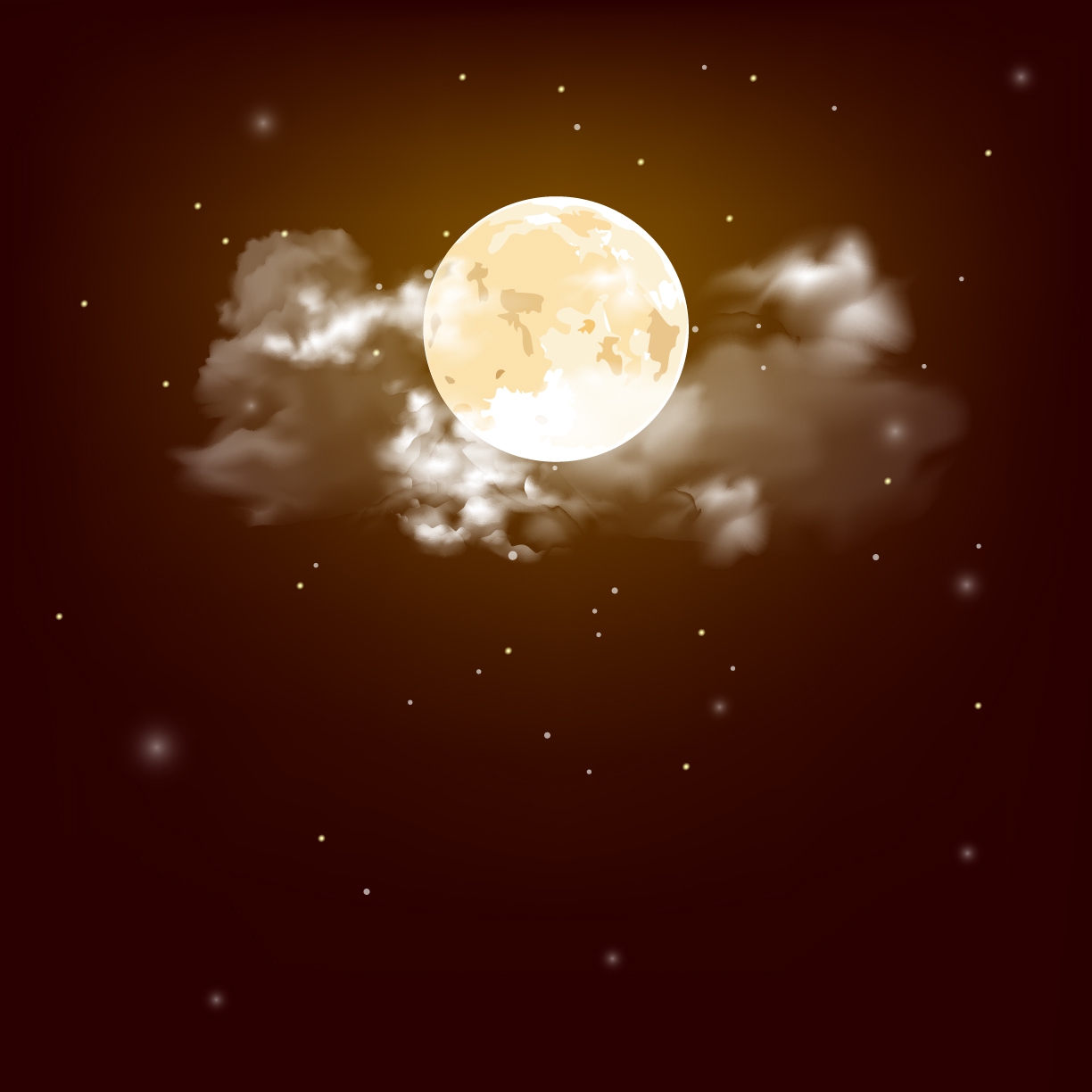 moon sky painting modern twinkling design