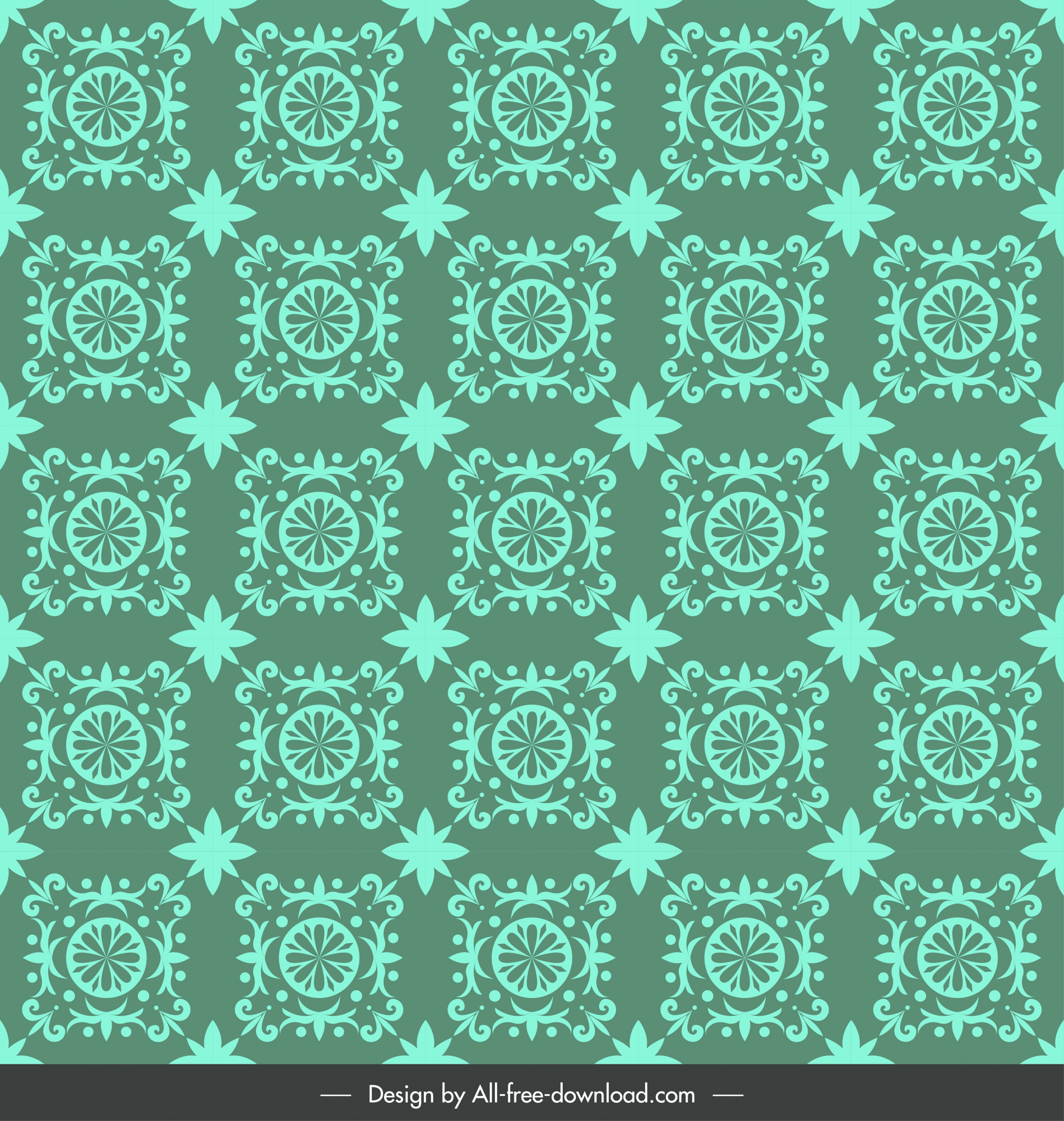 pattern template classical repeating symmetric decor dark green