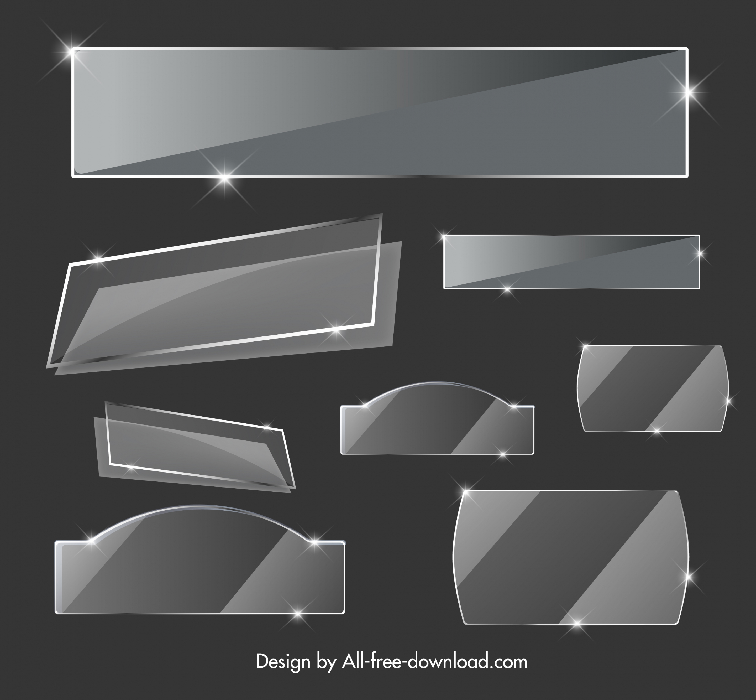 glass tags templates luxury dark grey shiny decor