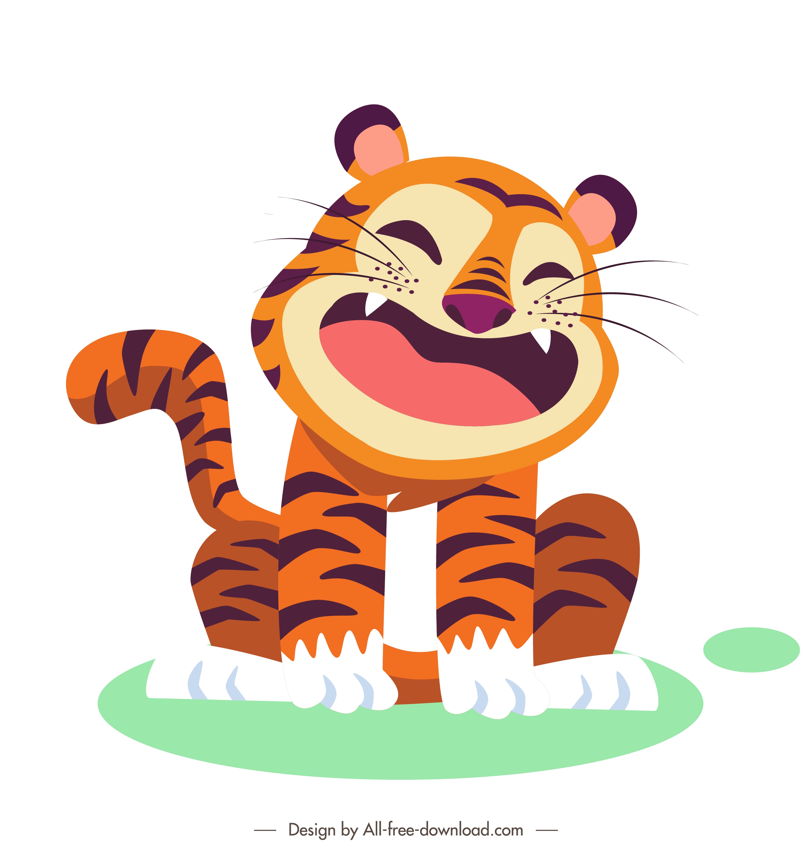 tiger icon funny cartoon character sketch