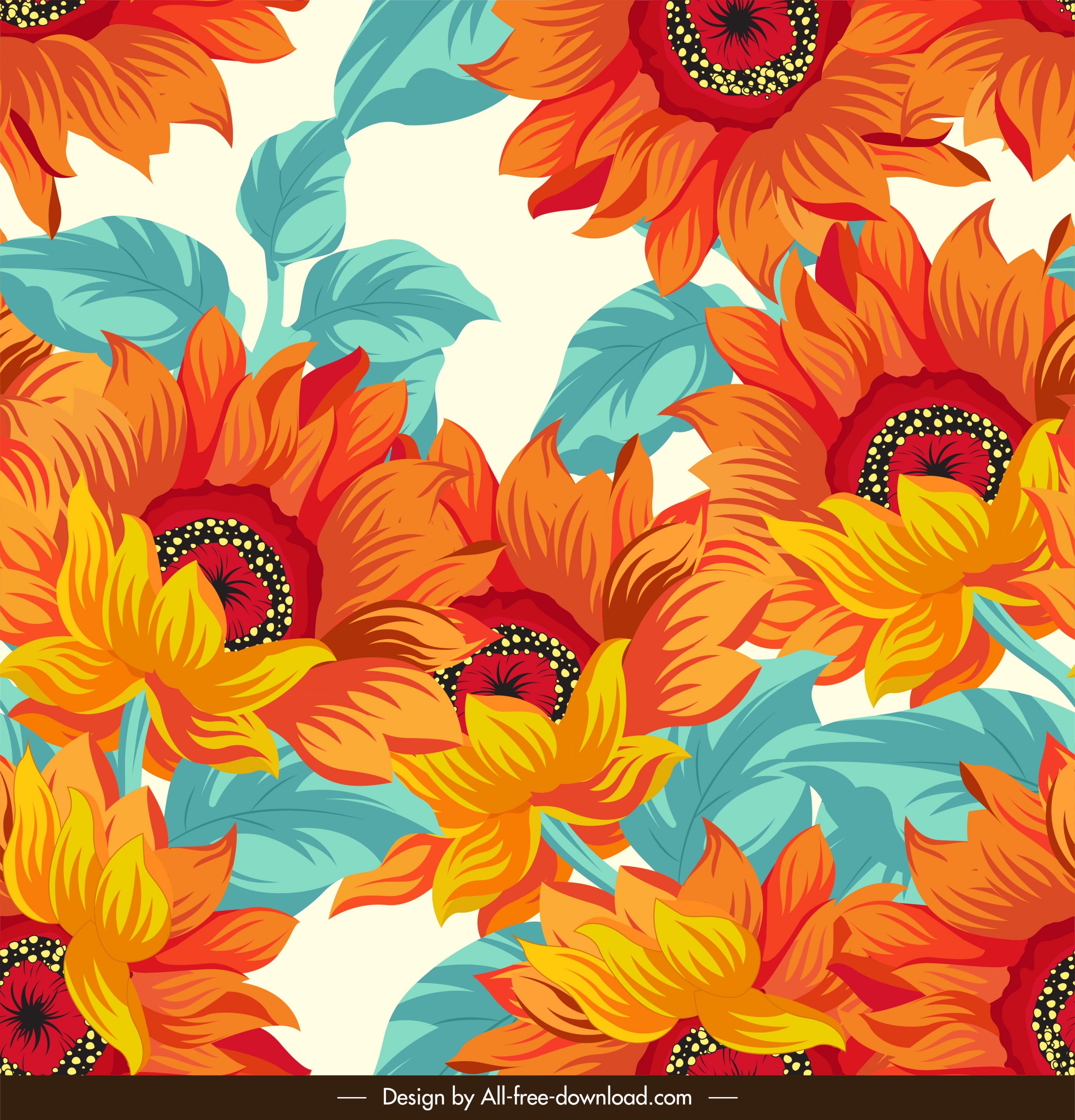 daisy pattern colorful classical decor