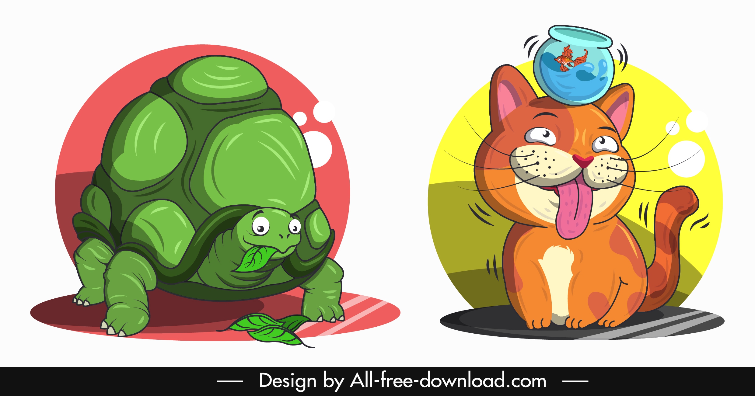 animal avatar templates turtle cat icons cartoon design