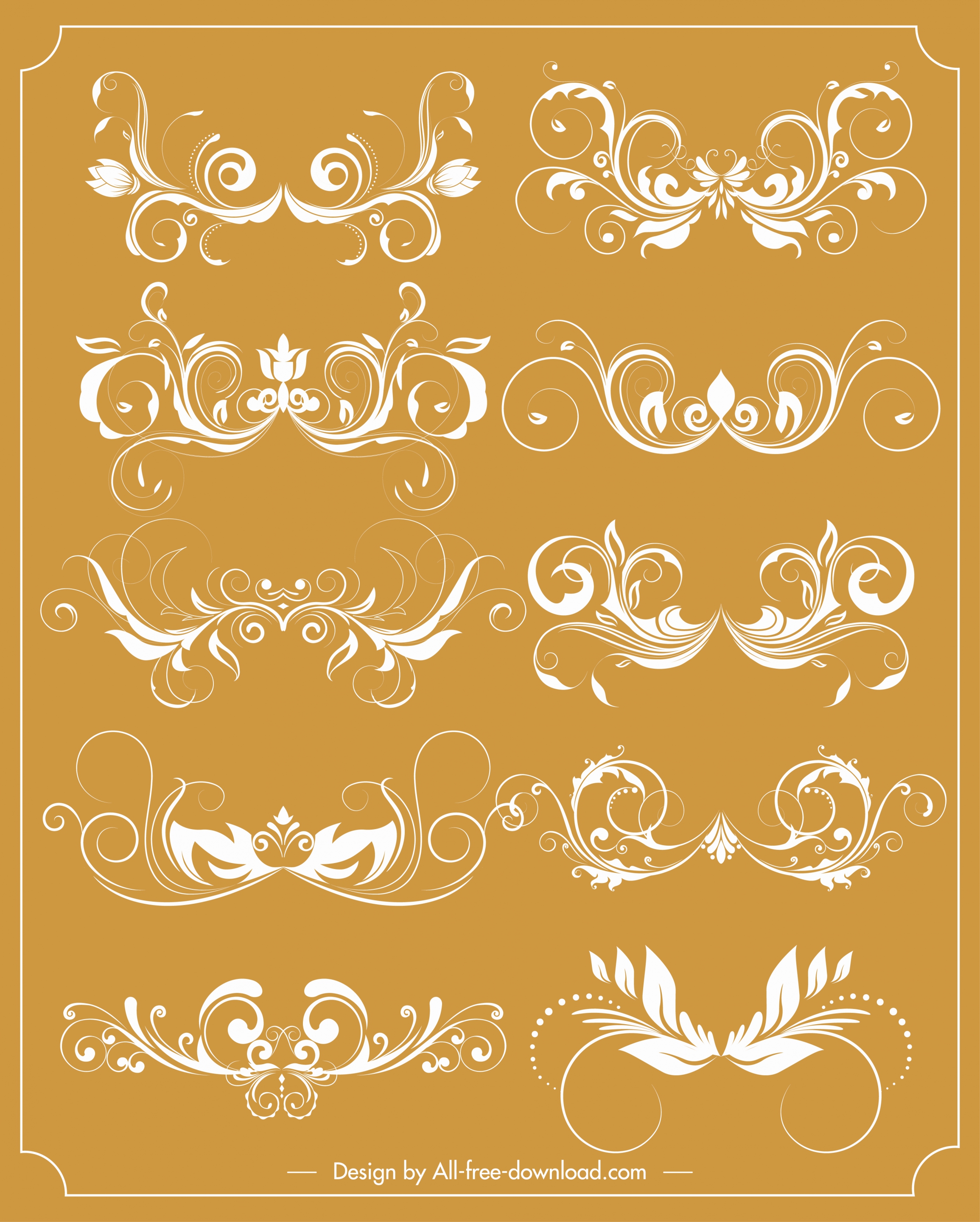 documents decorative sets classical symmetric curved sketch