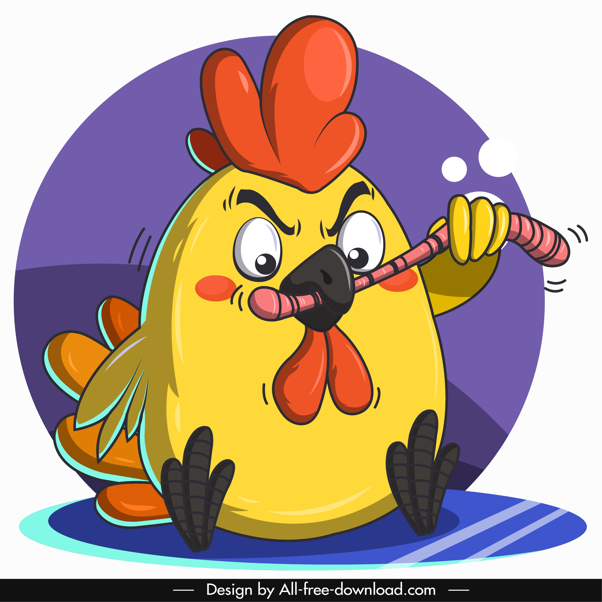 chick animal avatar funny cartoon character sketch