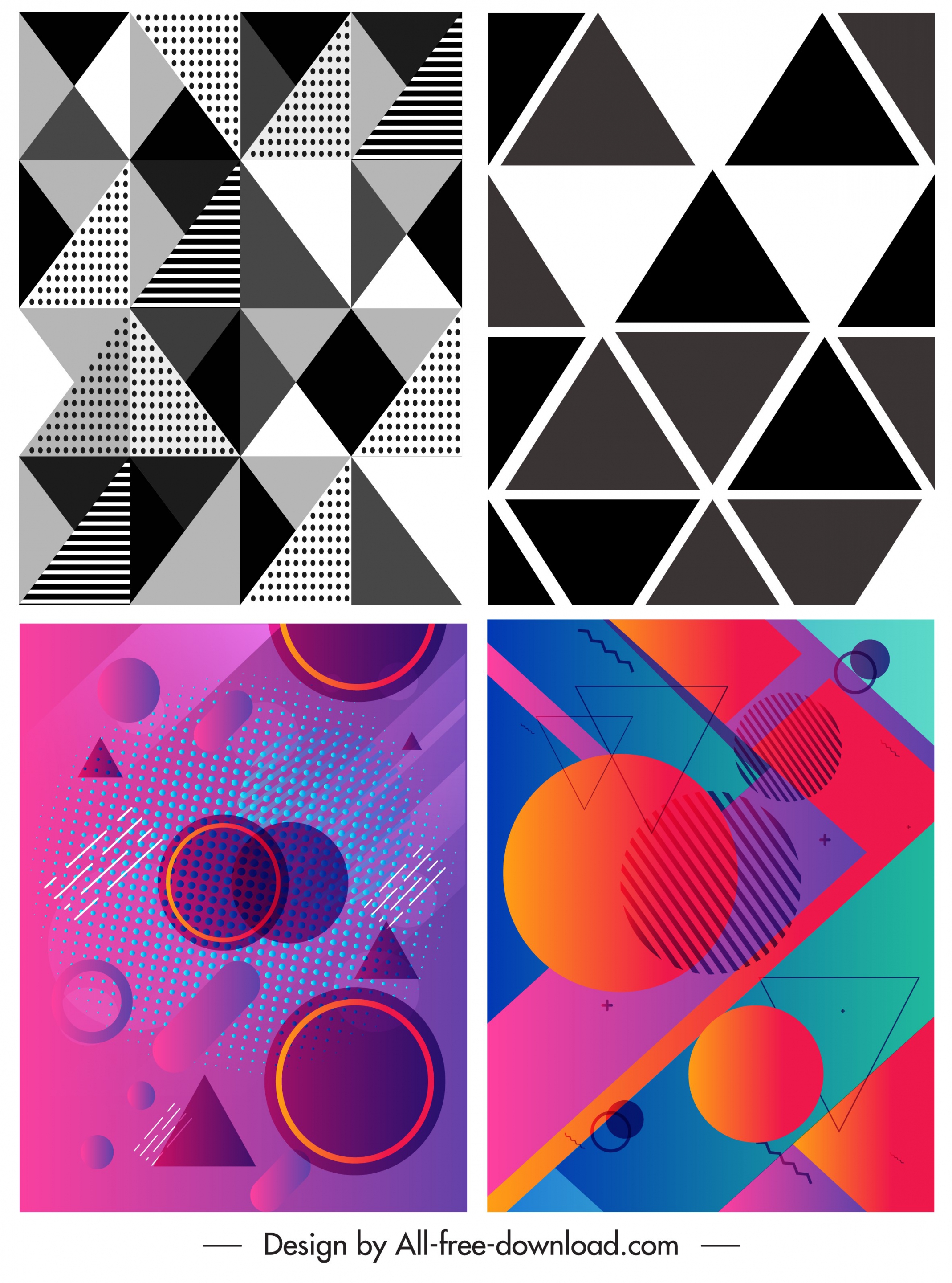 abstract background templates black white colorful geometric sketch