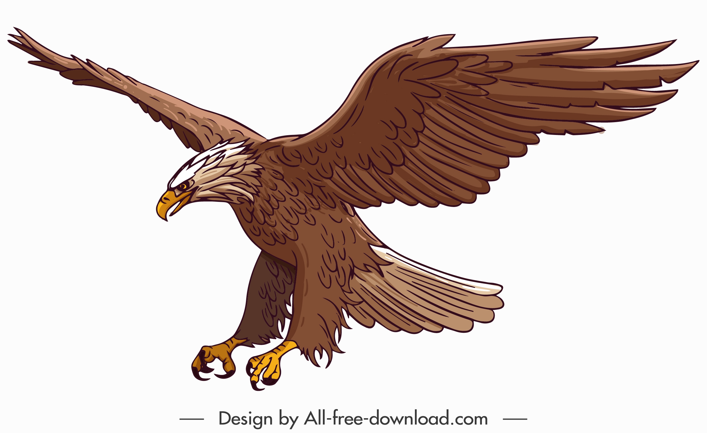 hunting eagle icon colored cartoon design