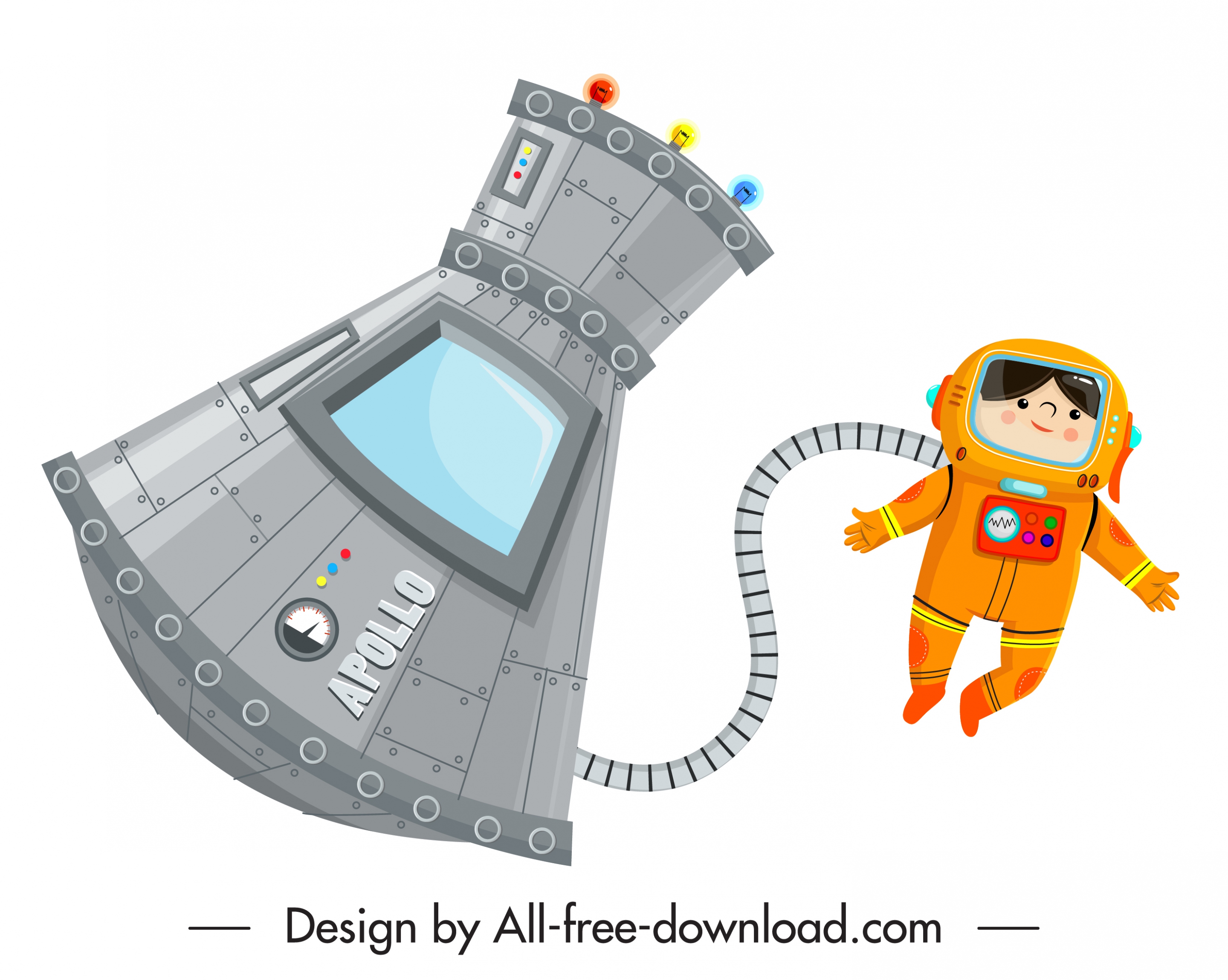 astronaut work icon modern design cartoon sketch