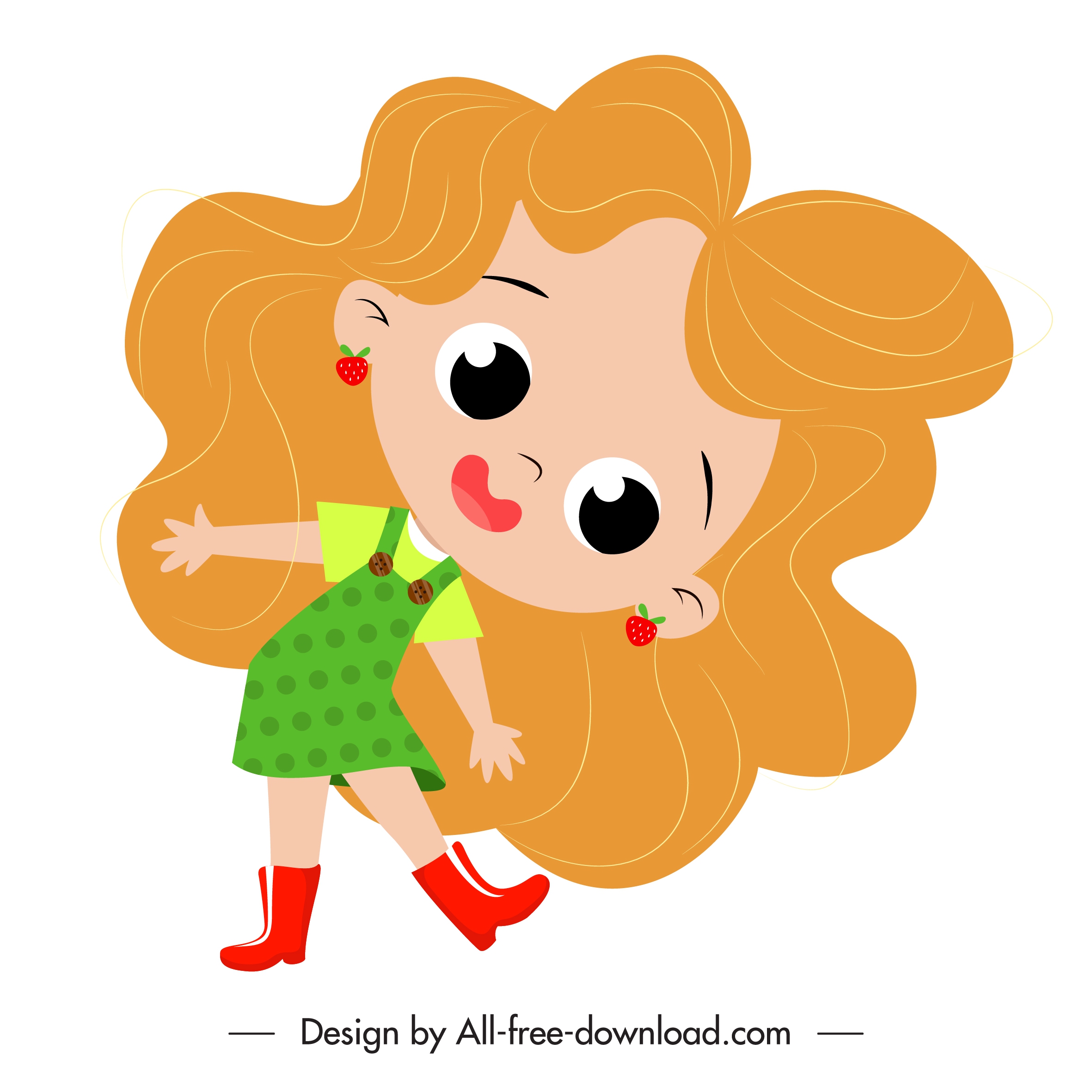 girl icon cute cartoon character sketch