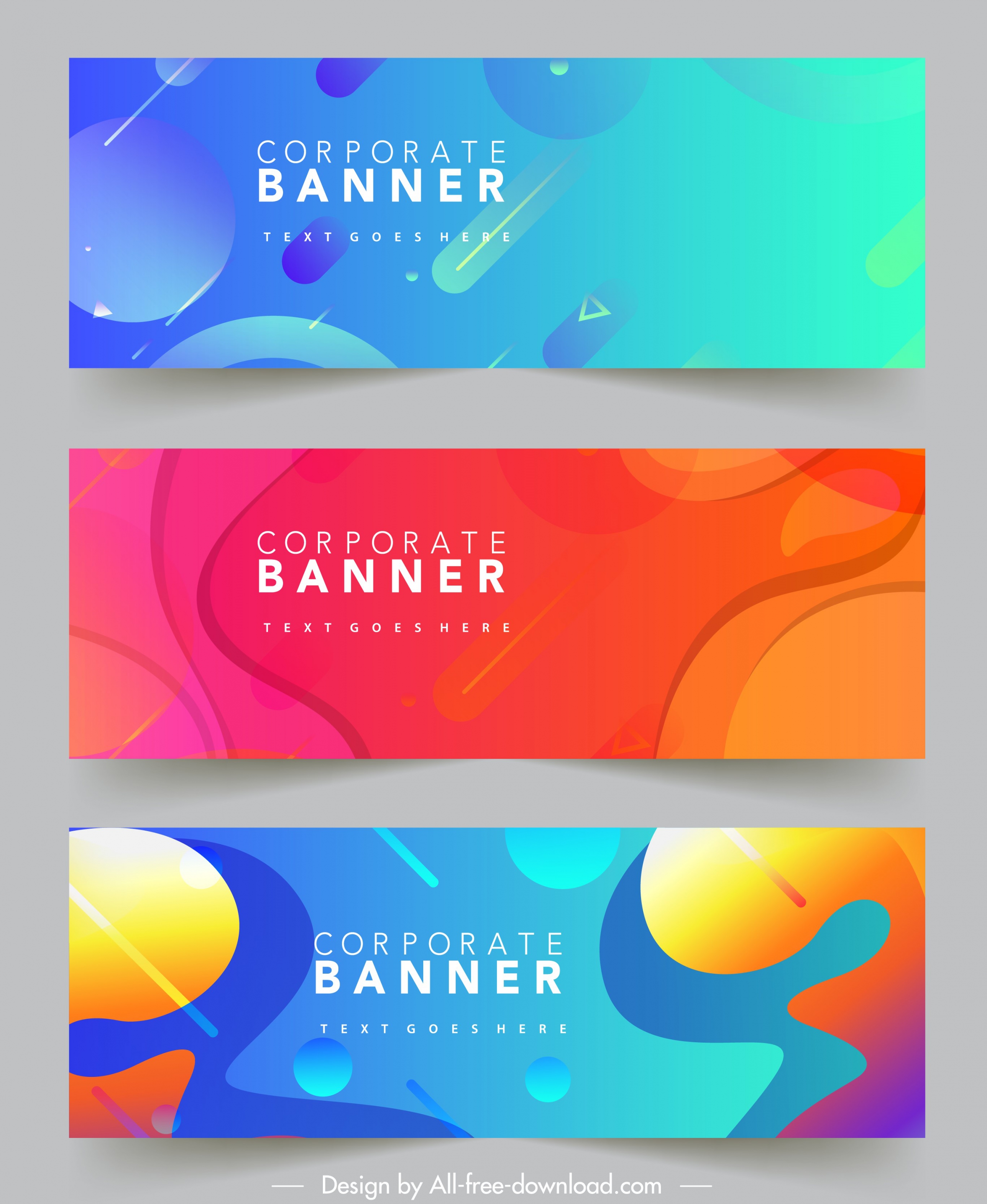 corporate banner templates contemporary colorful decor abstract theme
