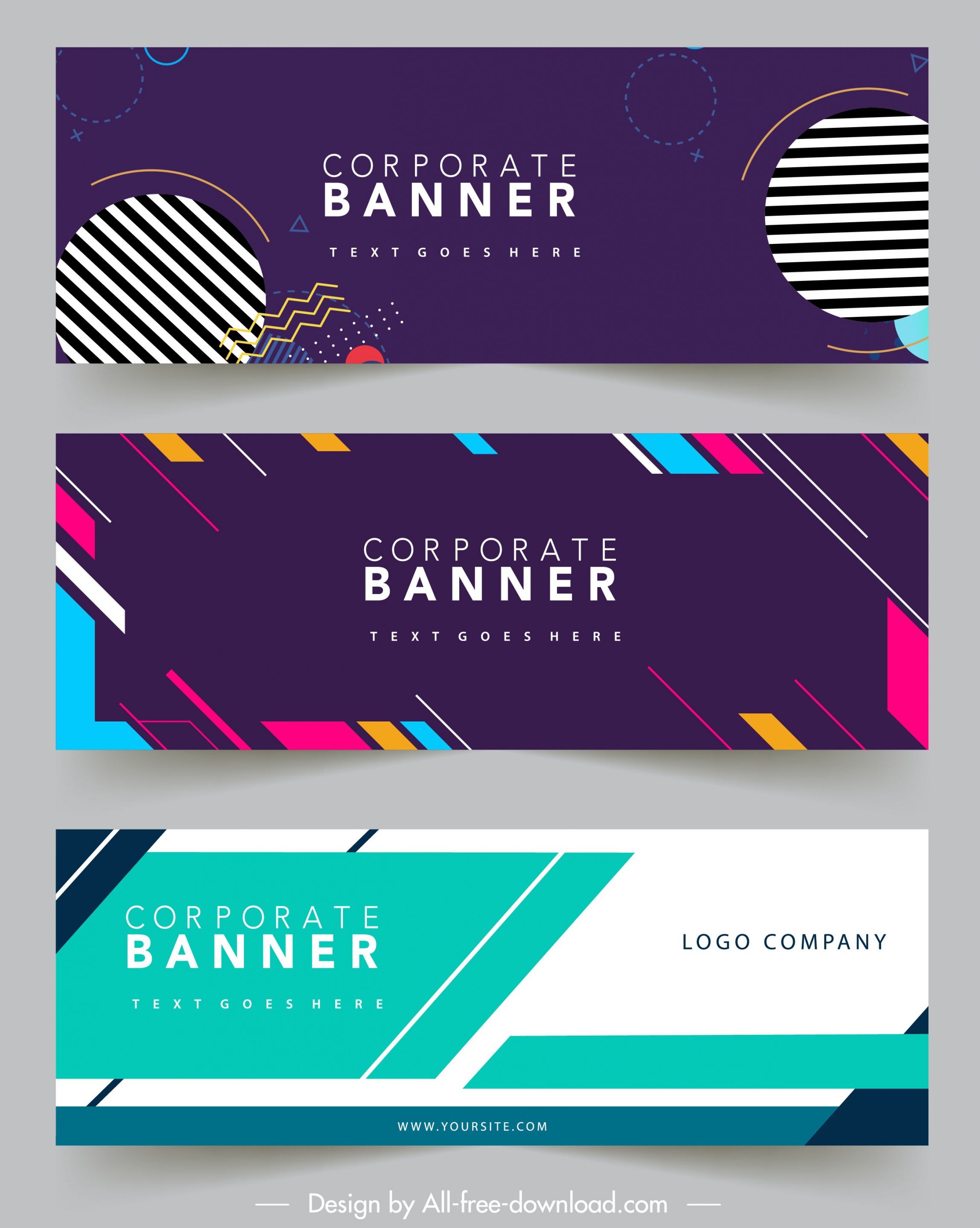 corporate banner templates modern abstract flat geometric decor