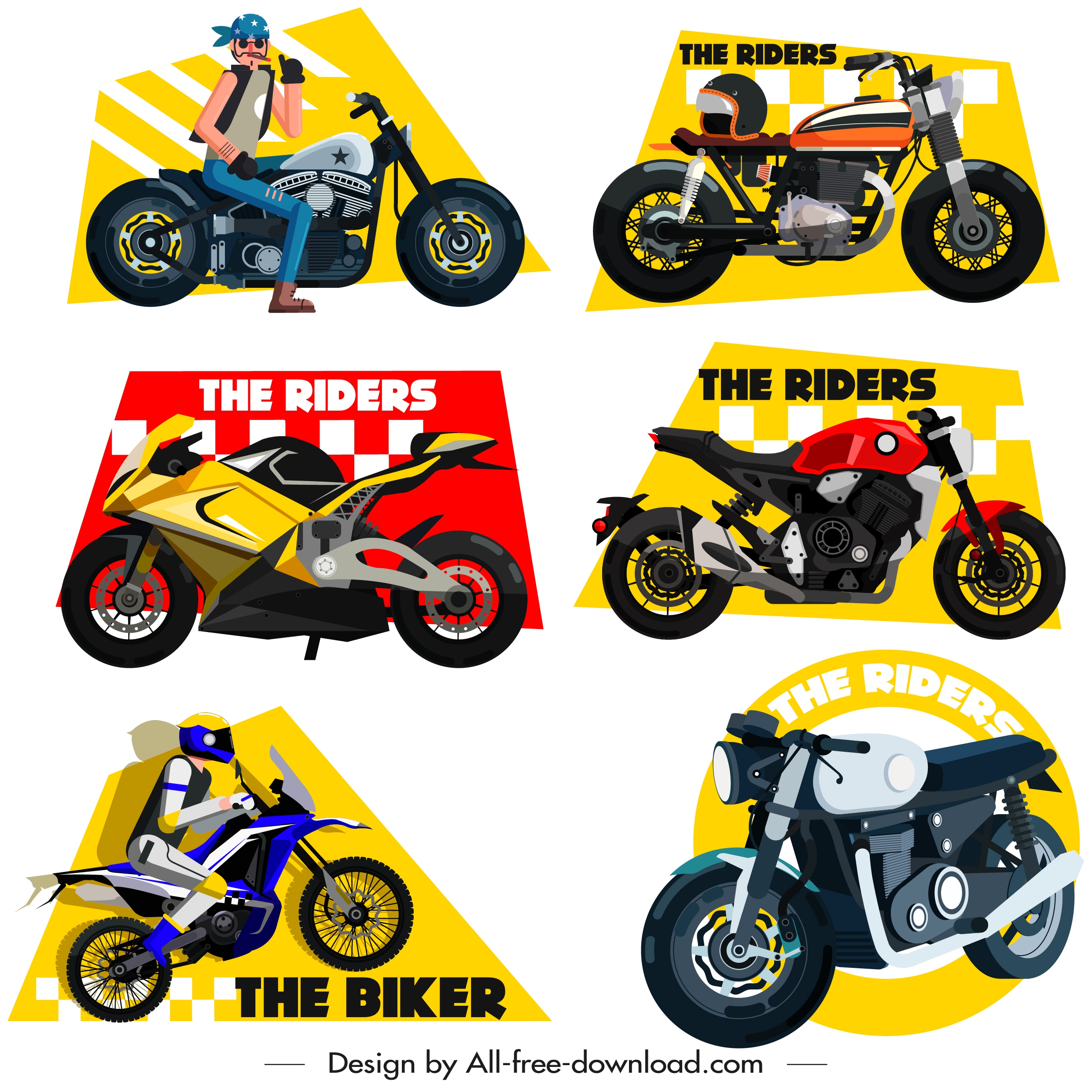 race design elements rider motorbike icons sketch