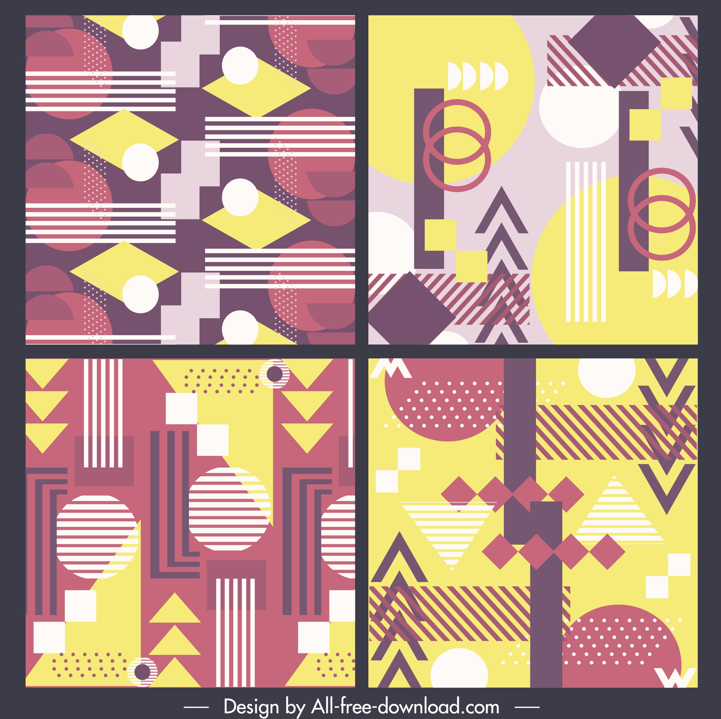 abstract background templates flat colorful geometric decor