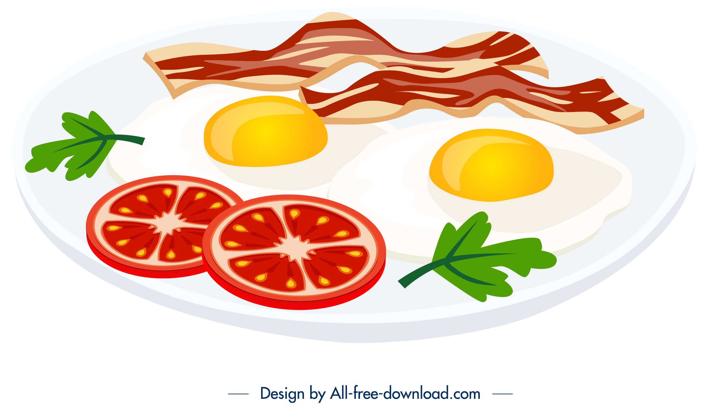 breakfast cuisine template bacon egg tomato icons