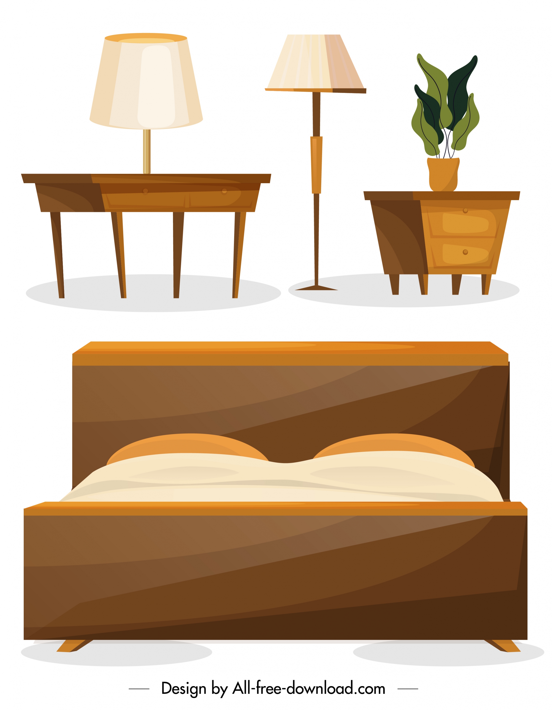 furniture icons classical 3d design